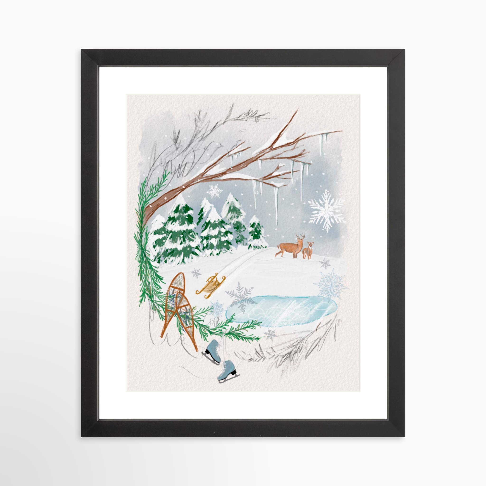11x14 / Black Frame + White Mat