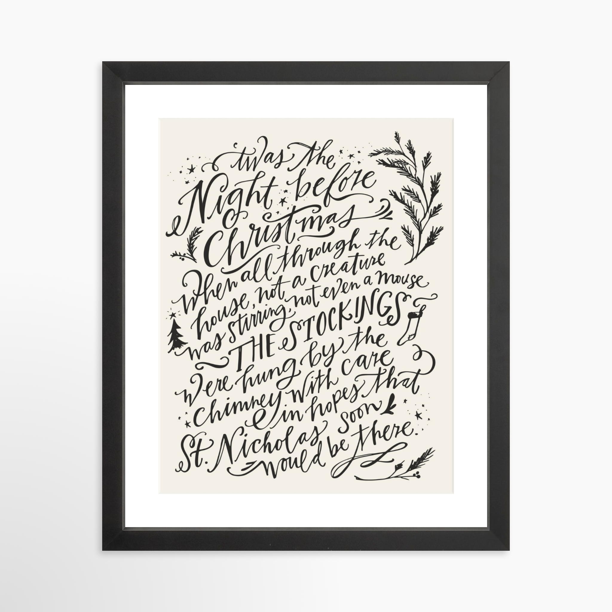 11x14 / Black Frame + White Mat