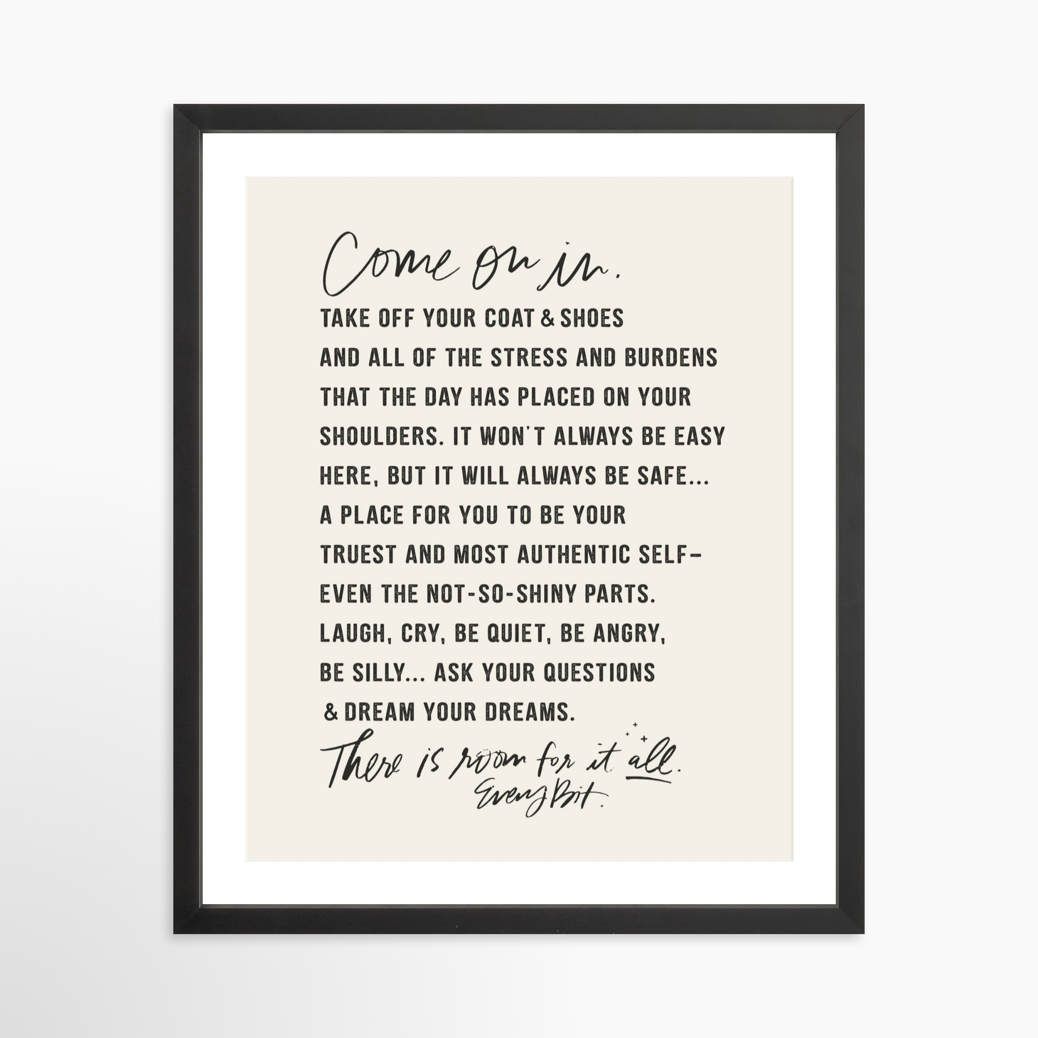 16x20 / Black Frame + White Mat