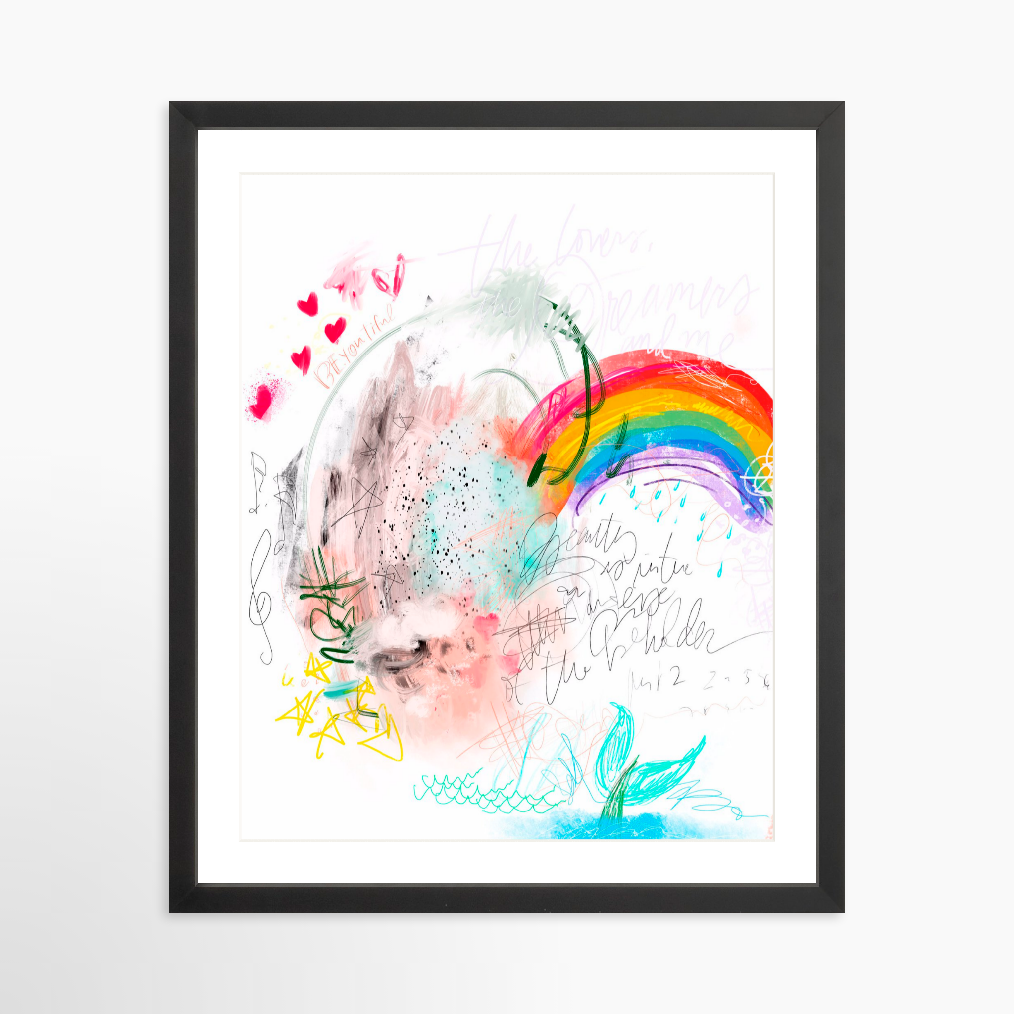 16x20 / Black Frame + White Mat