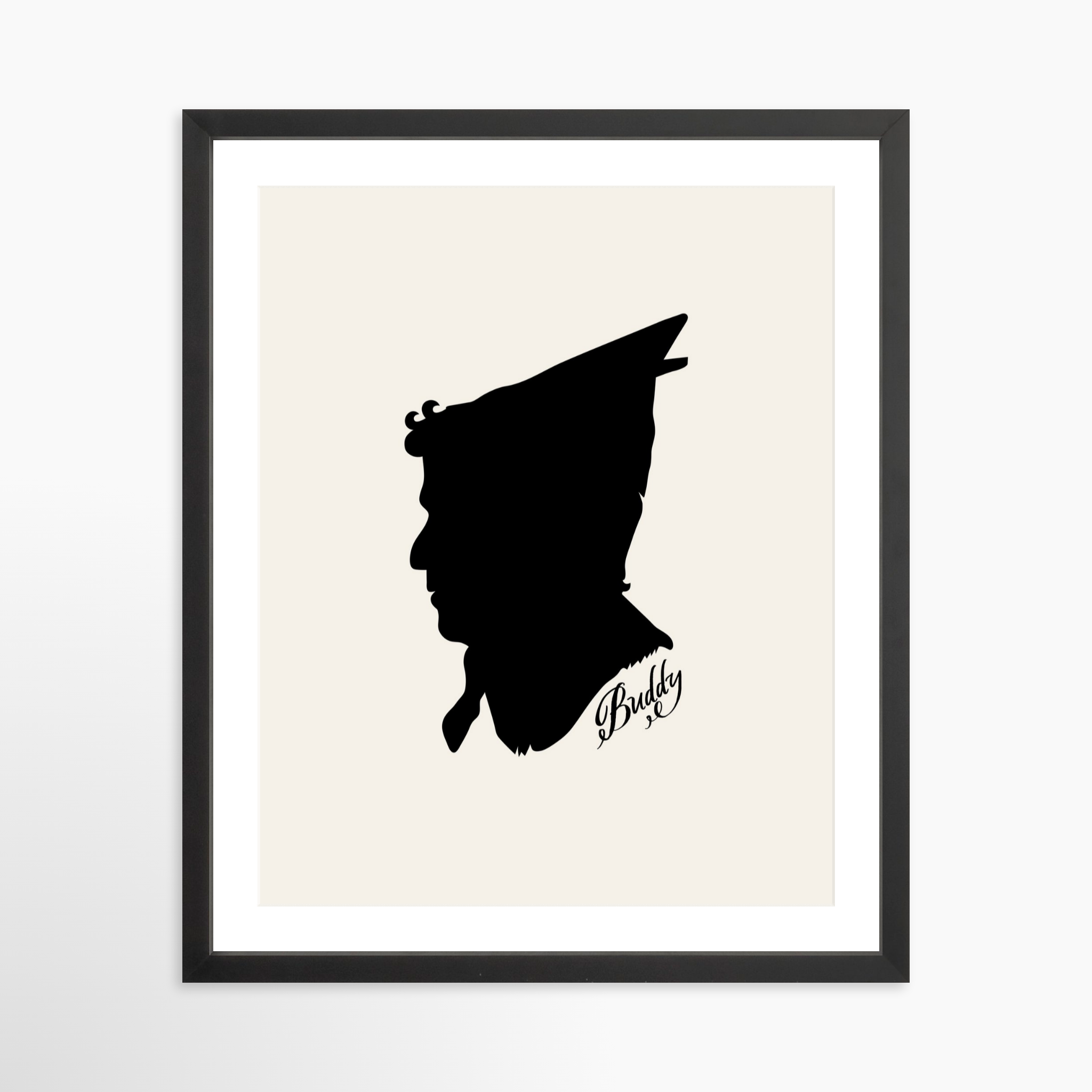 16x20 / Black Frame + White Mat