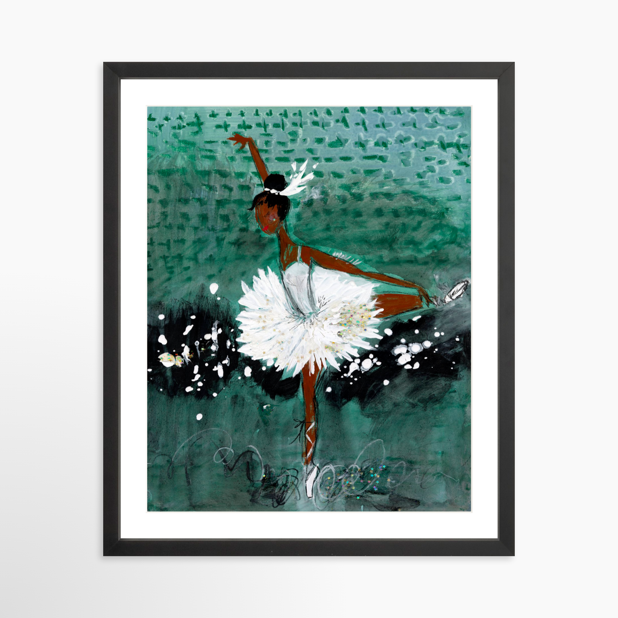 16x20 / Black Frame + White Mat
