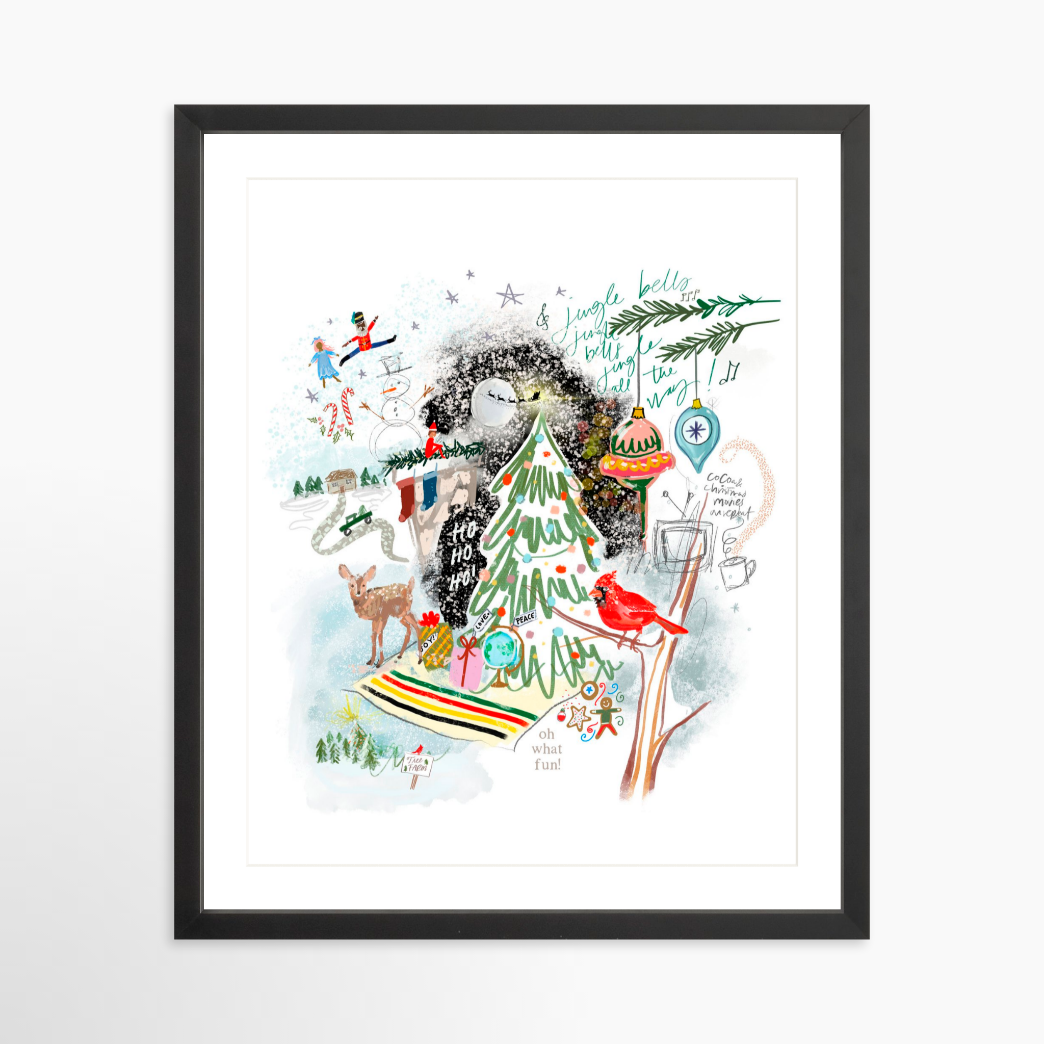 16x20 / Black Frame + White Mat