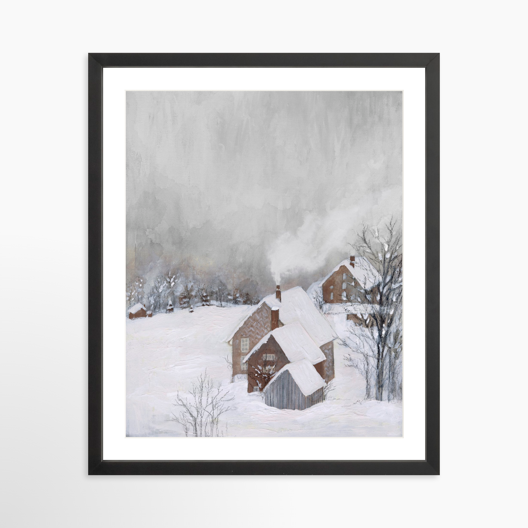 16x20 / Black Frame + White Mat