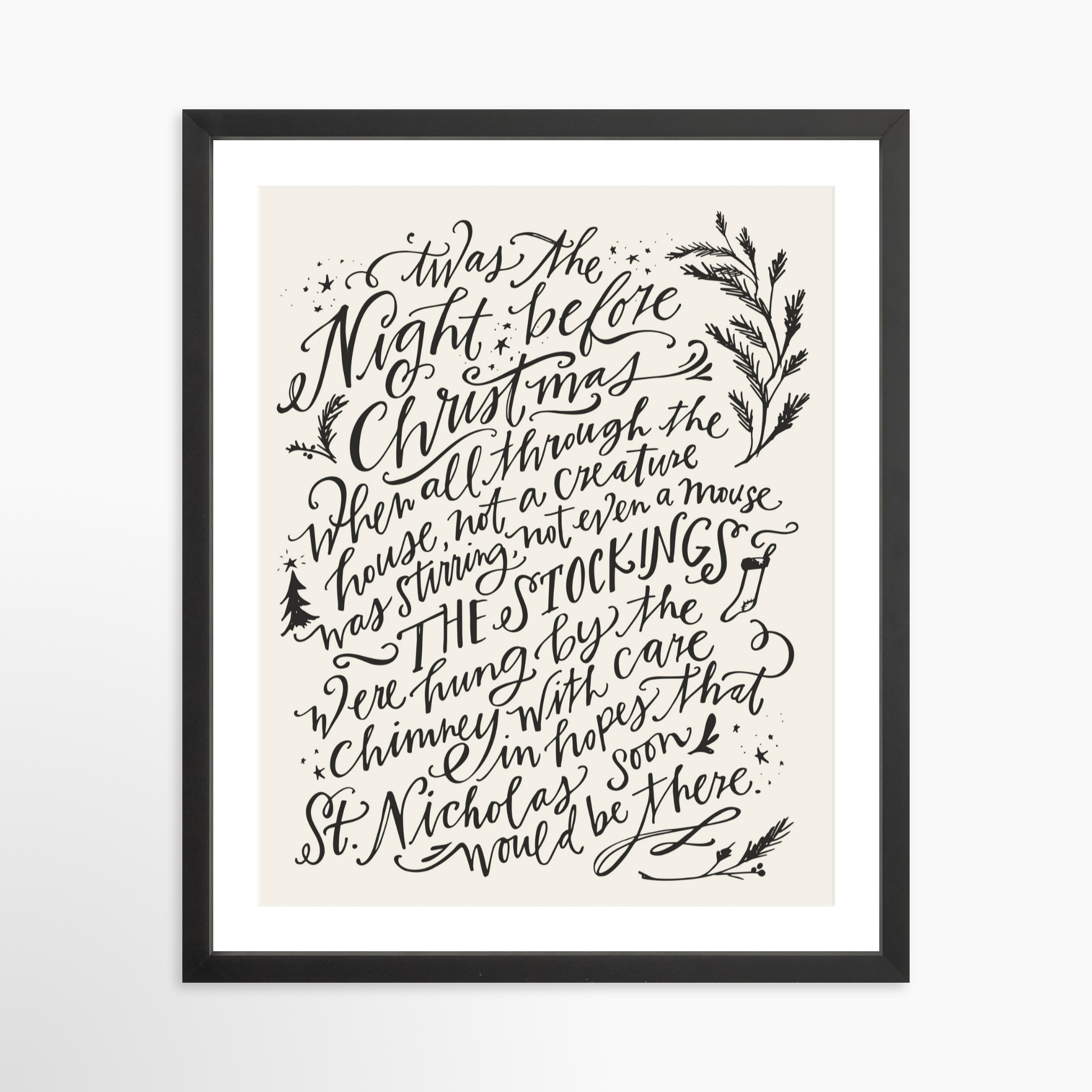 16x20 / Black Frame + White Mat