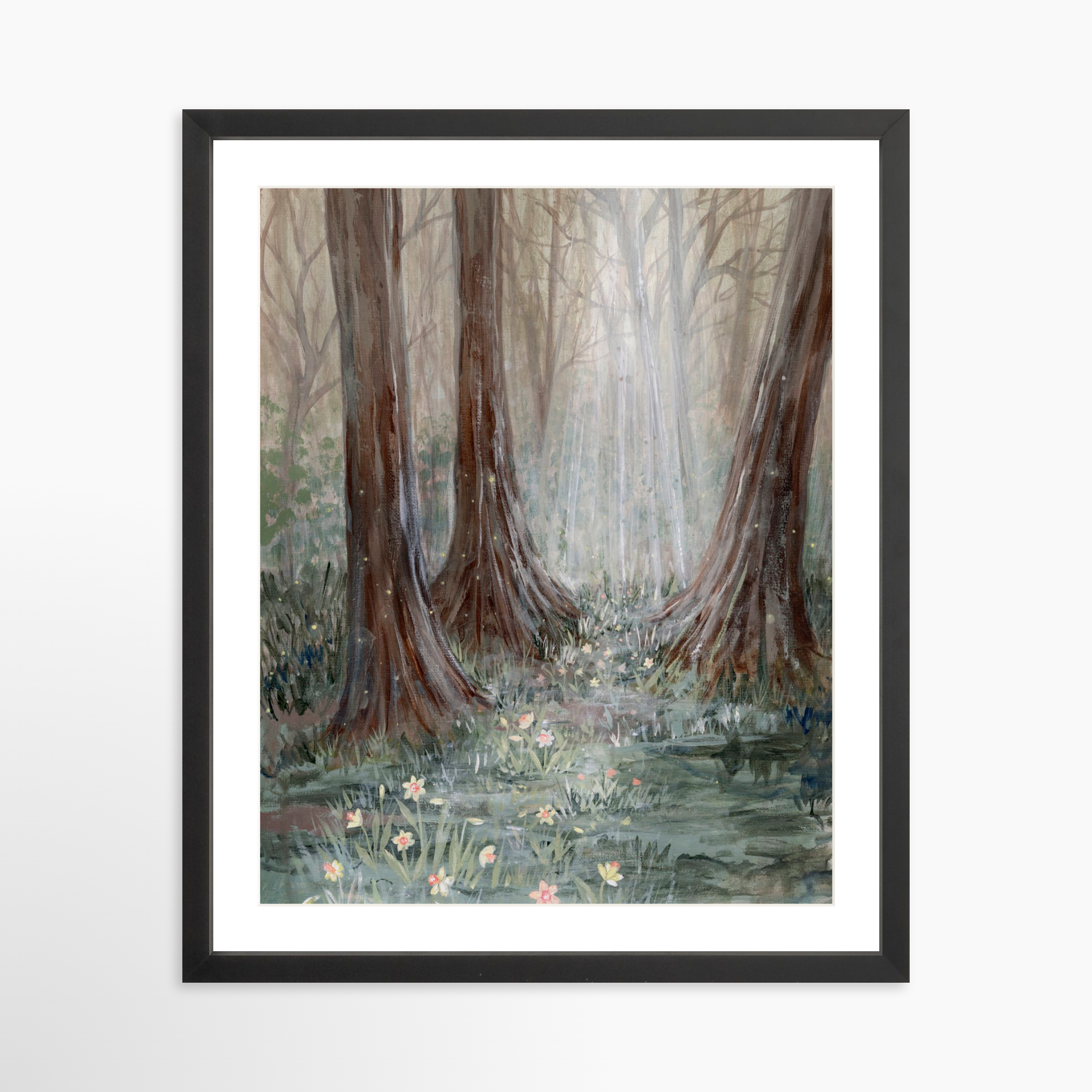 16x20 / Black Frame + White Mat