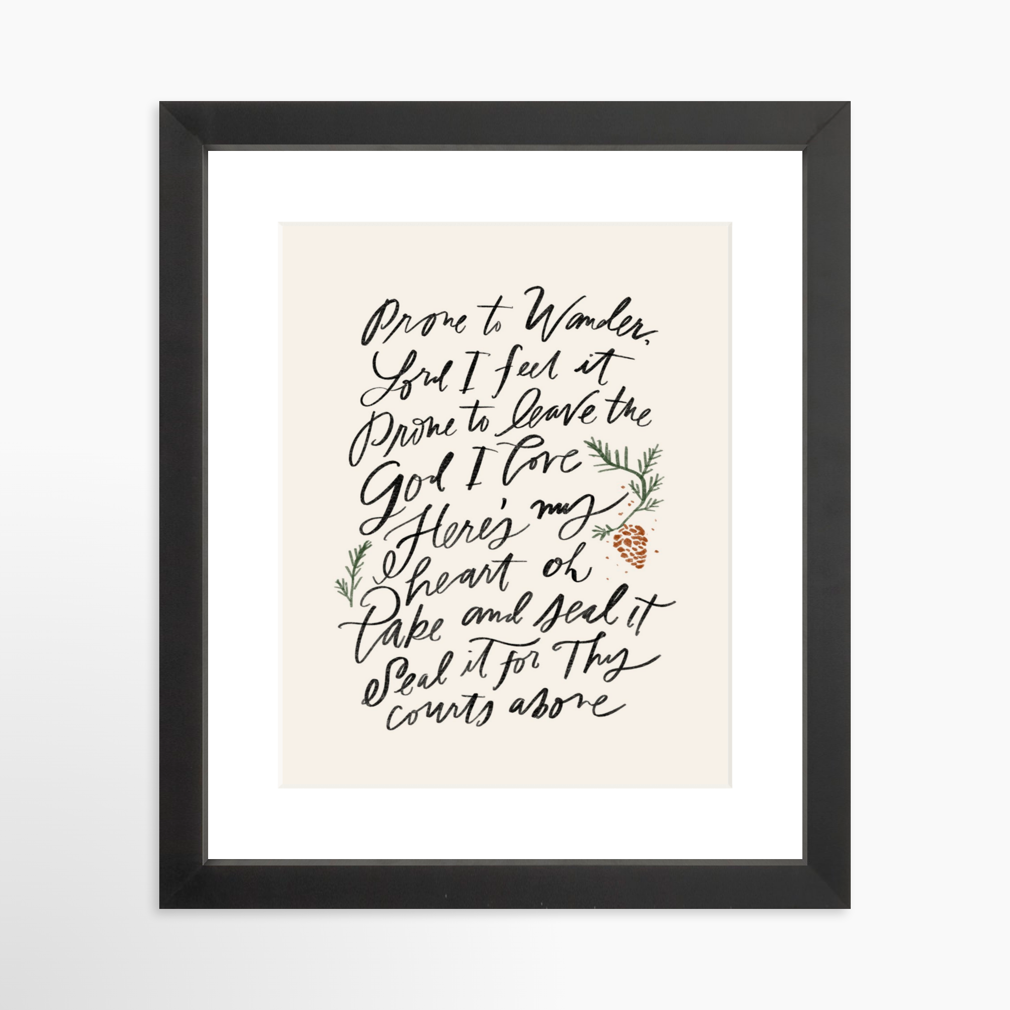 8x10 / Black Frame + White Mat