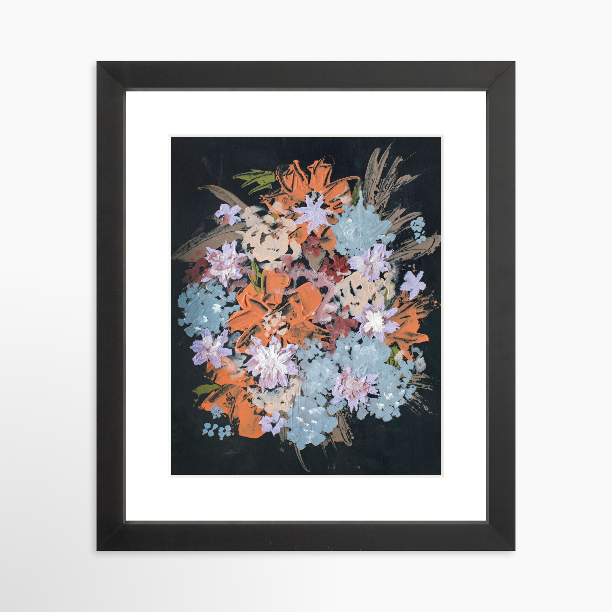 8x10 / Black Frame + White Mat