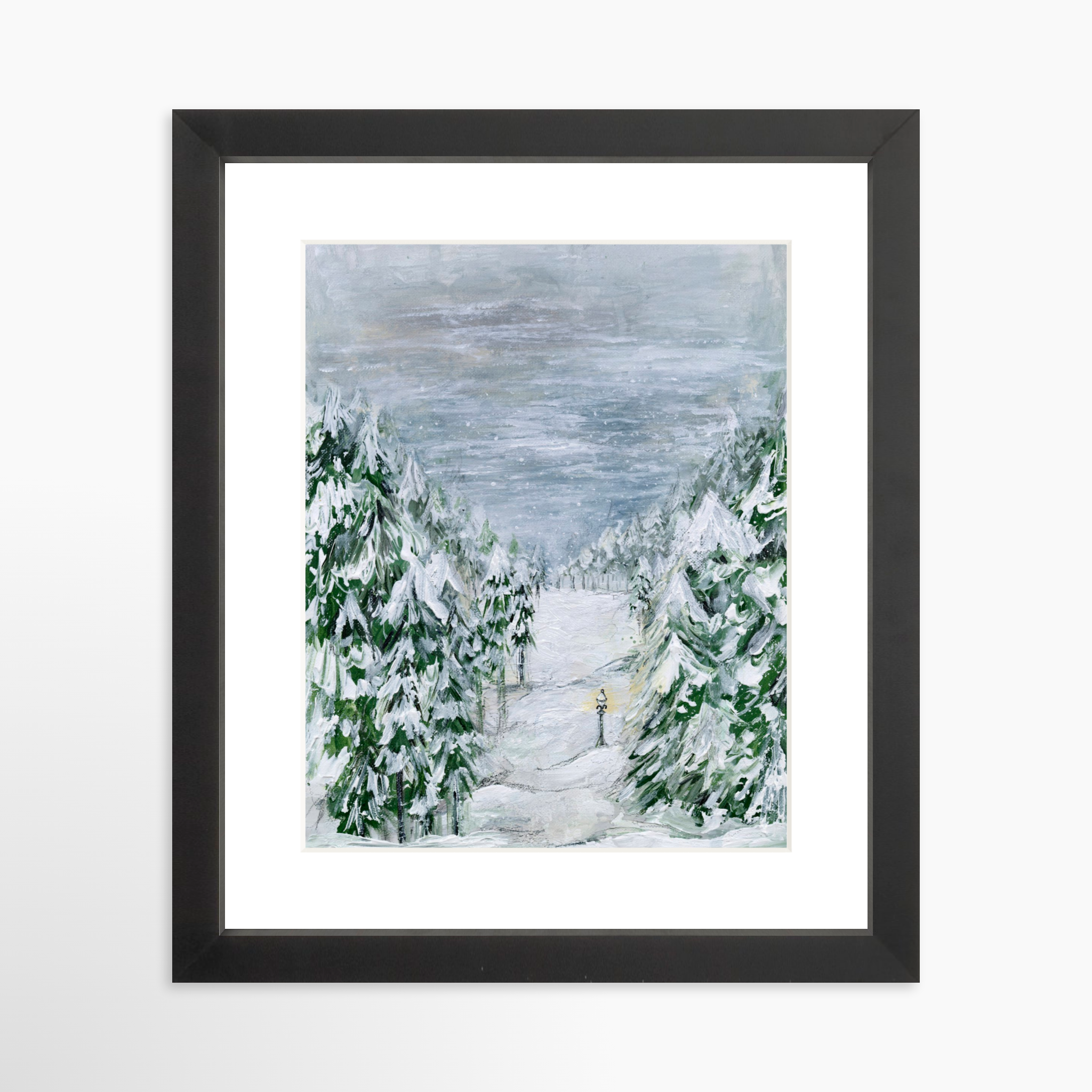8x10 / Black Frame + White Mat
