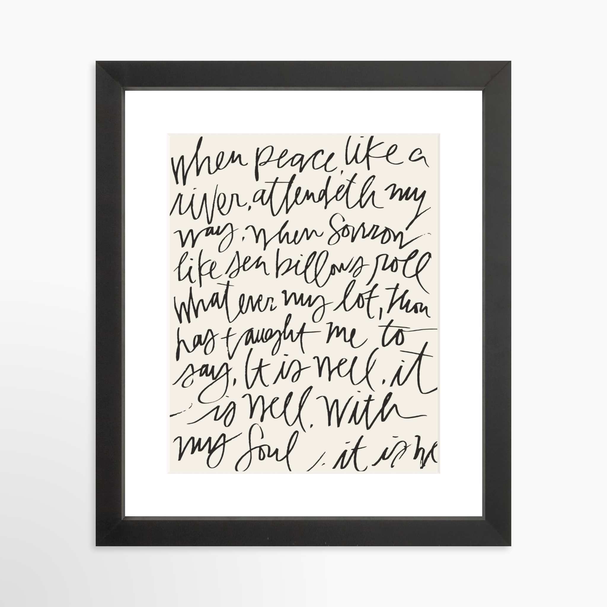 8x10 / Black Frame + White Mat