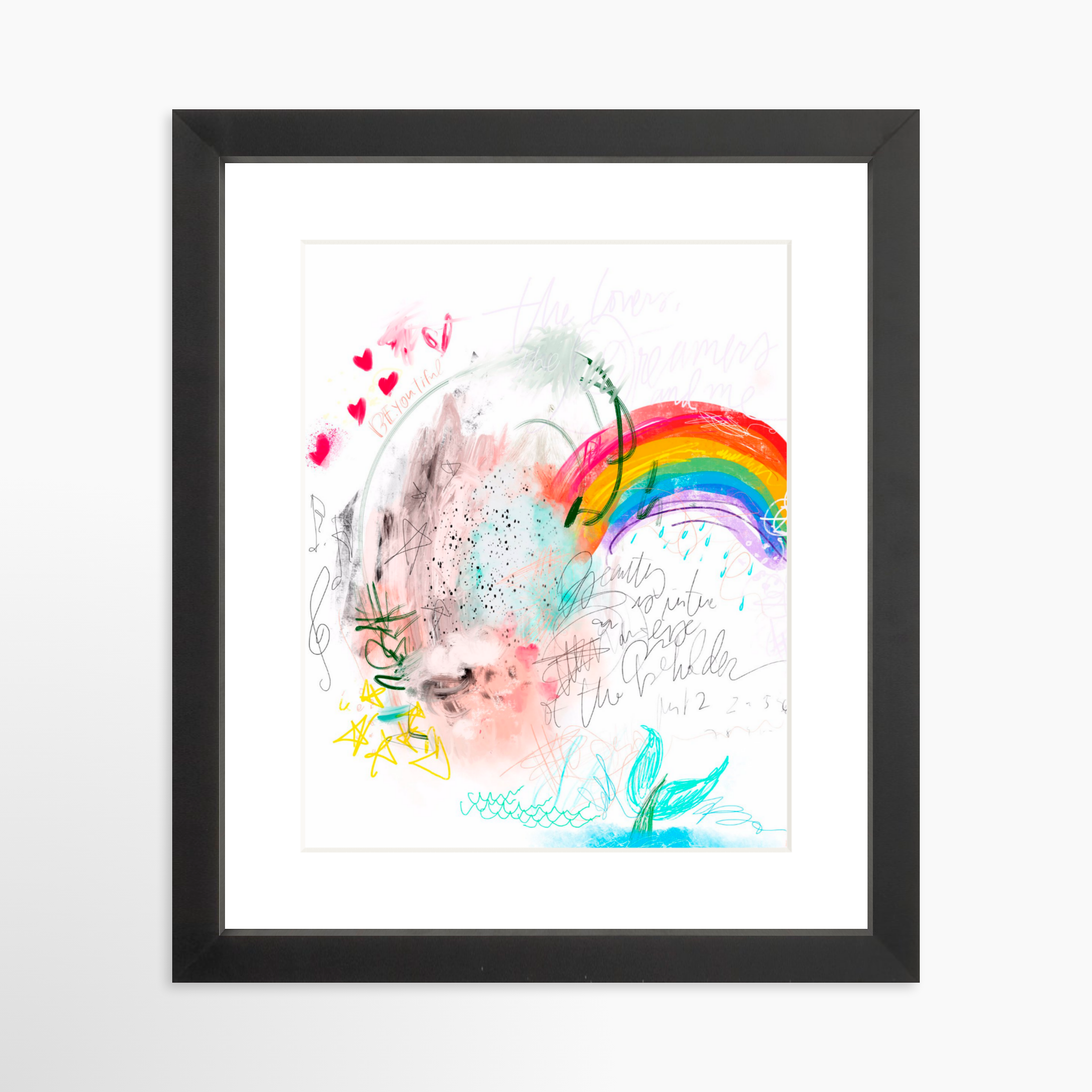 8x10 / Black Frame + White Mat