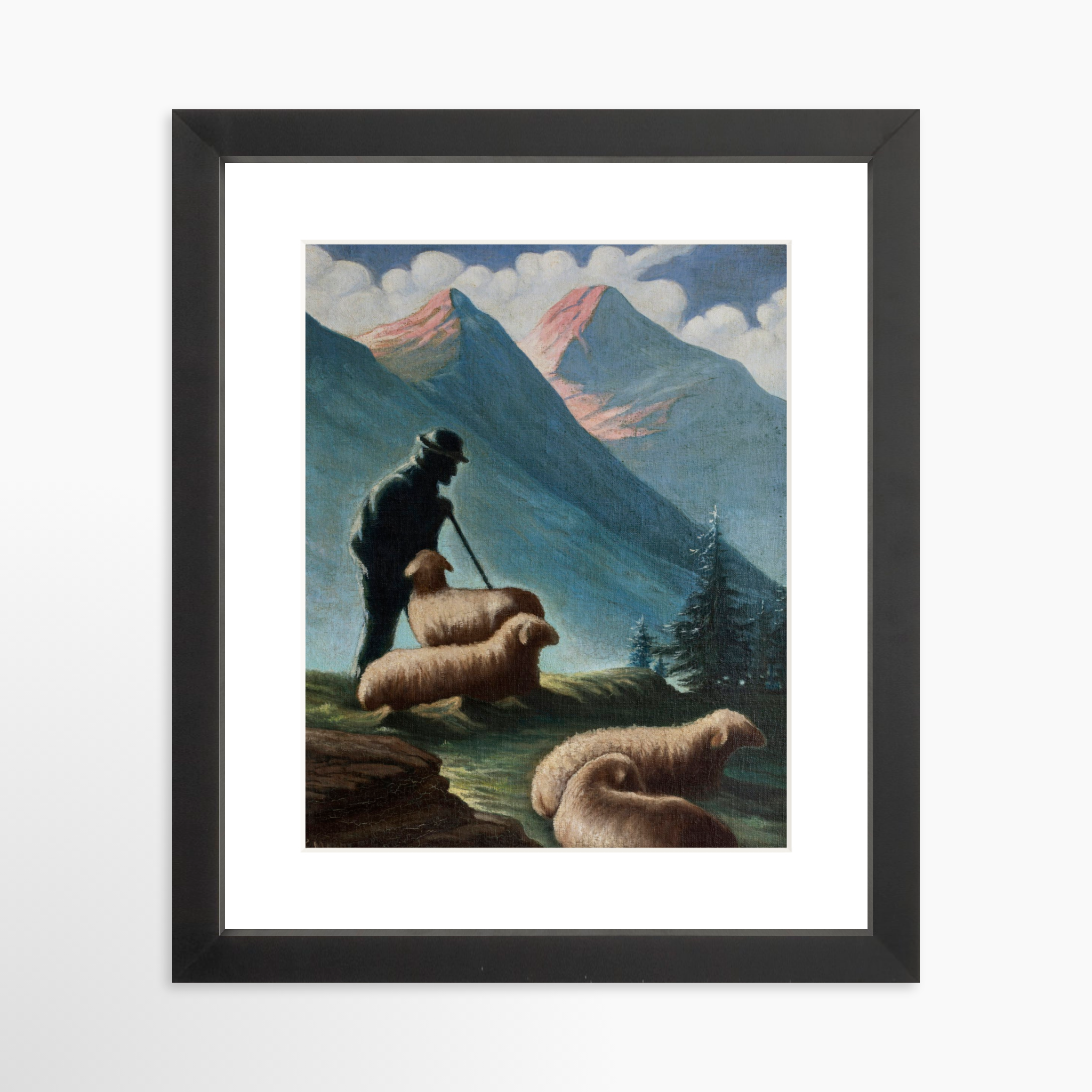 8x10 / Black Frame + White Mat