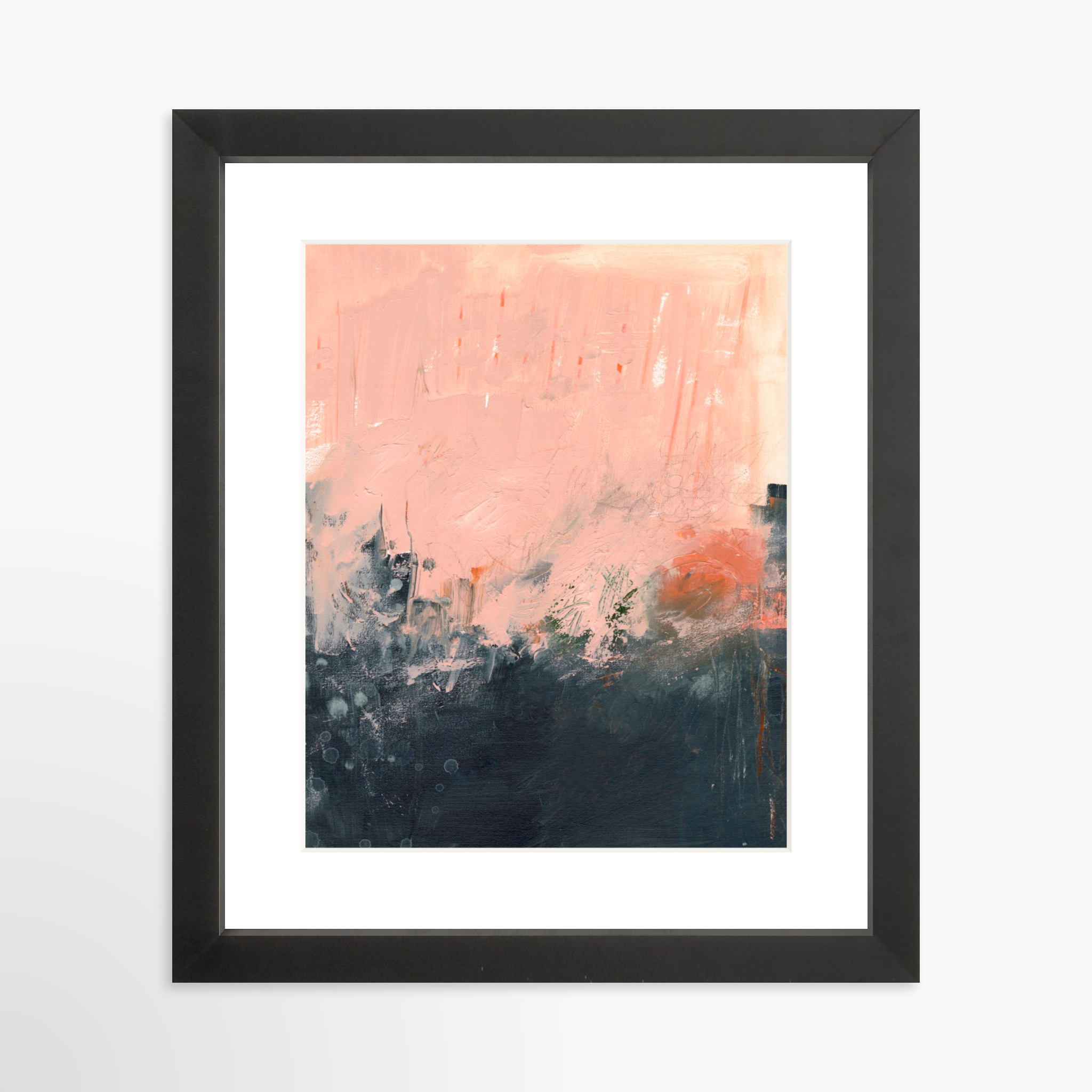 8x10 / Black Frame + White Mat