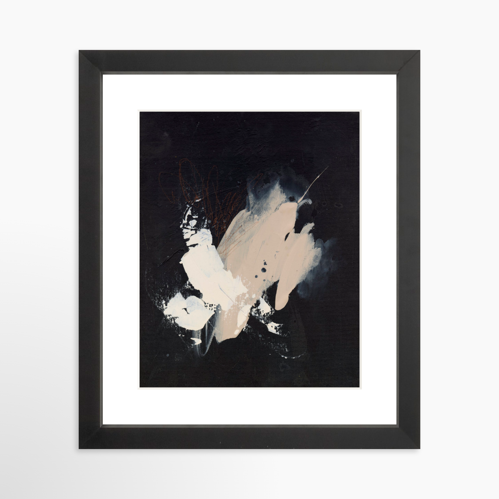 8x10 / Black Frame + White Mat