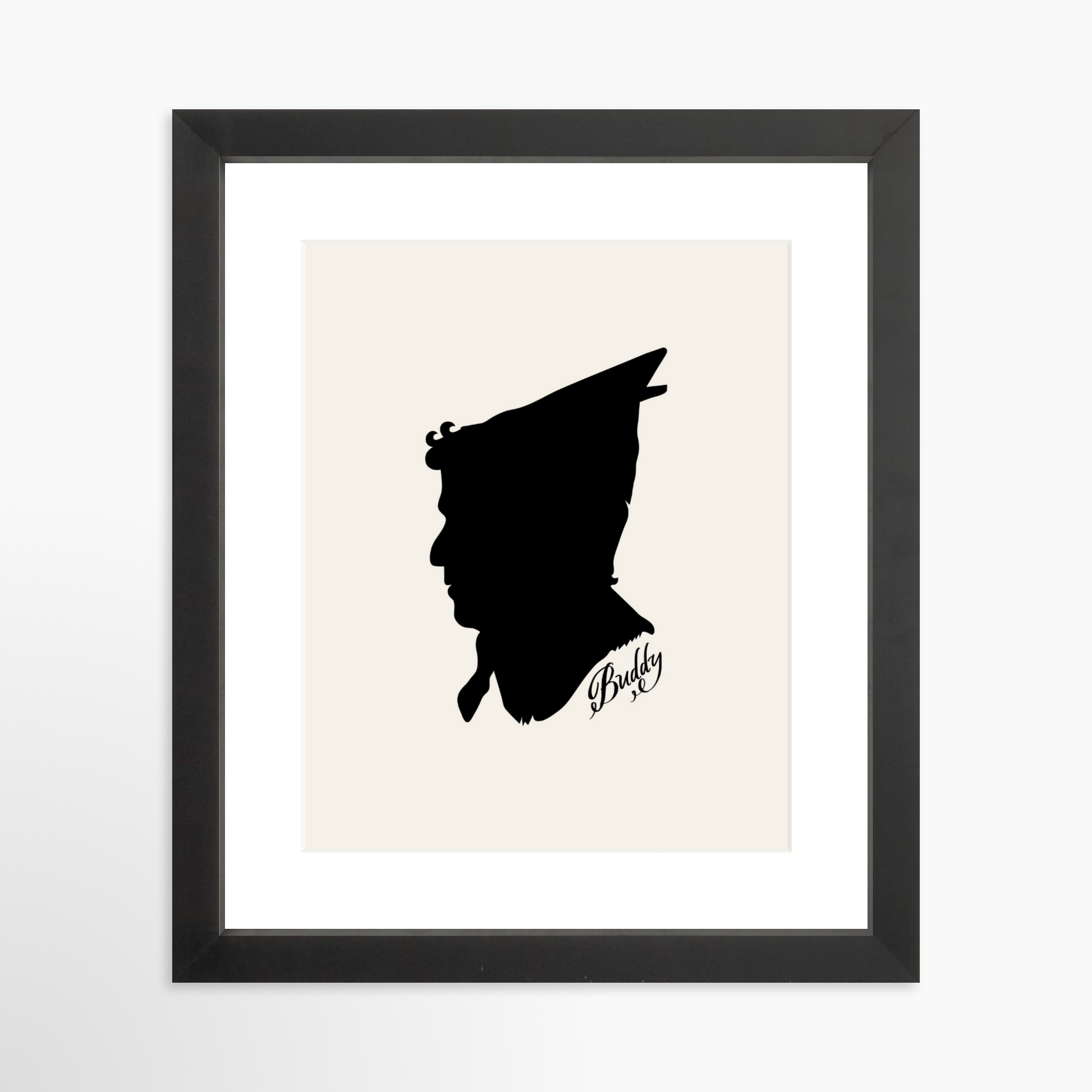 8x10 / Black Frame + White Mat