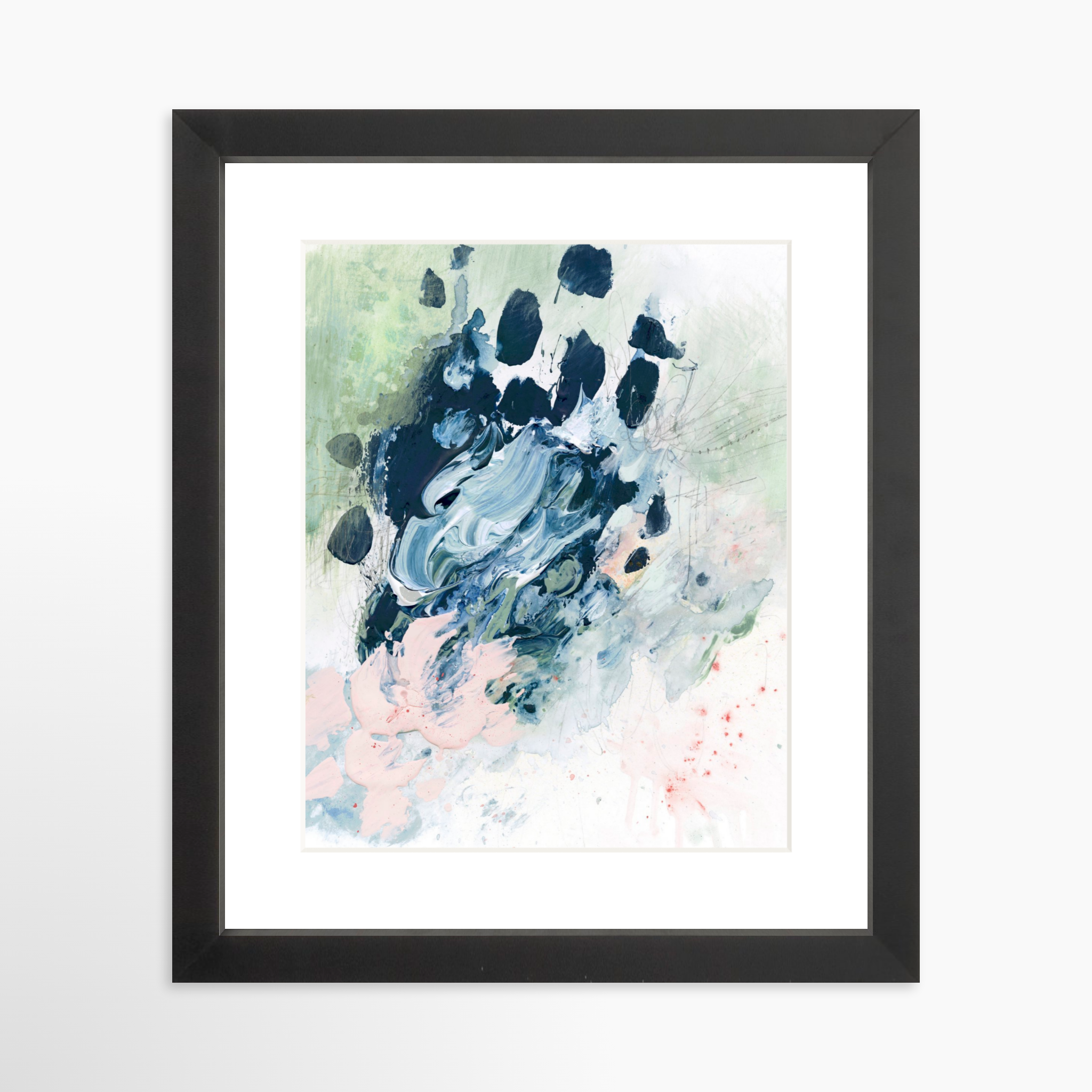 8x10 / Black Frame + White Mat