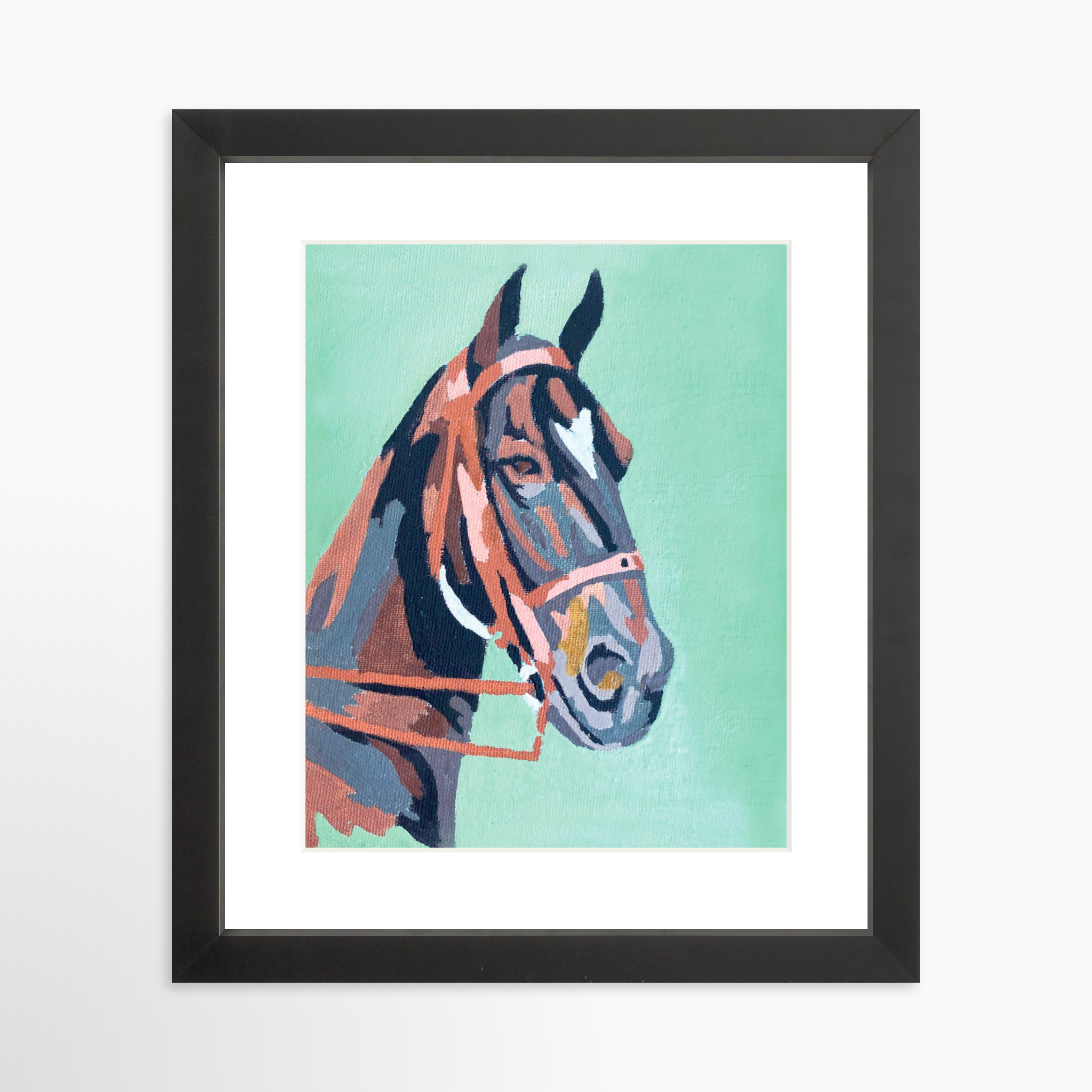 8x10 / Black Frame + White Mat