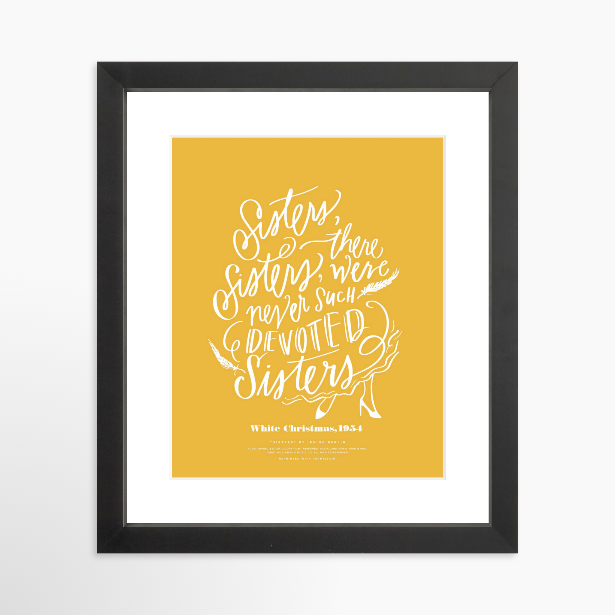 8x10 / Black Frame + White Mat