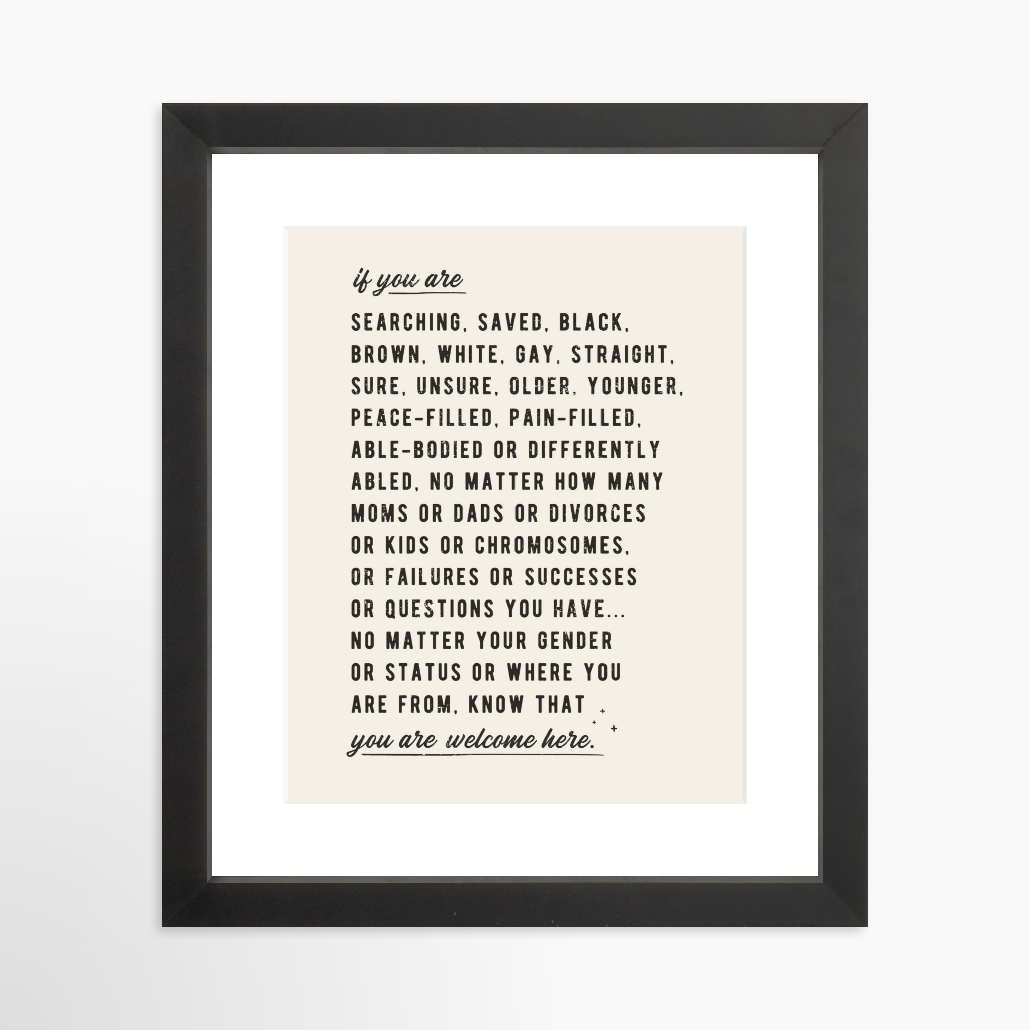 8x10 / Black Frame + White Mat