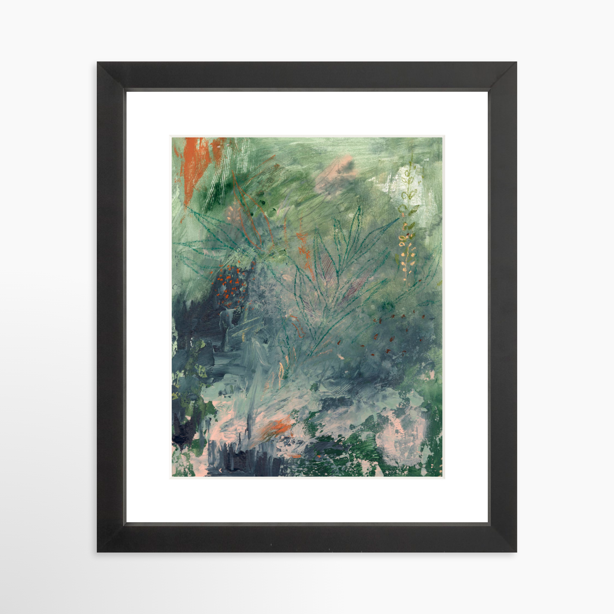 8x10 / Black Frame + White Mat