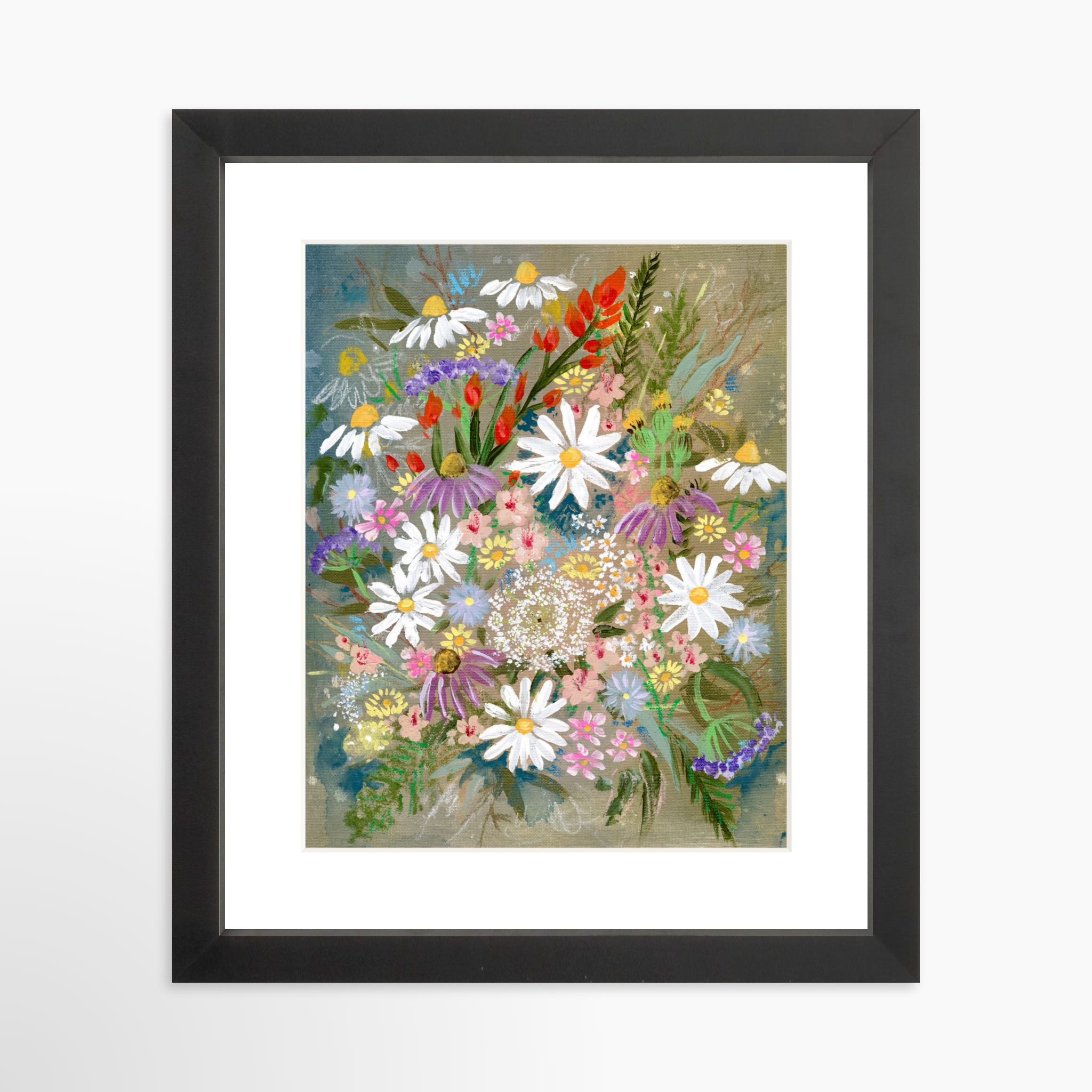 8x10 / Black Frame + White Mat