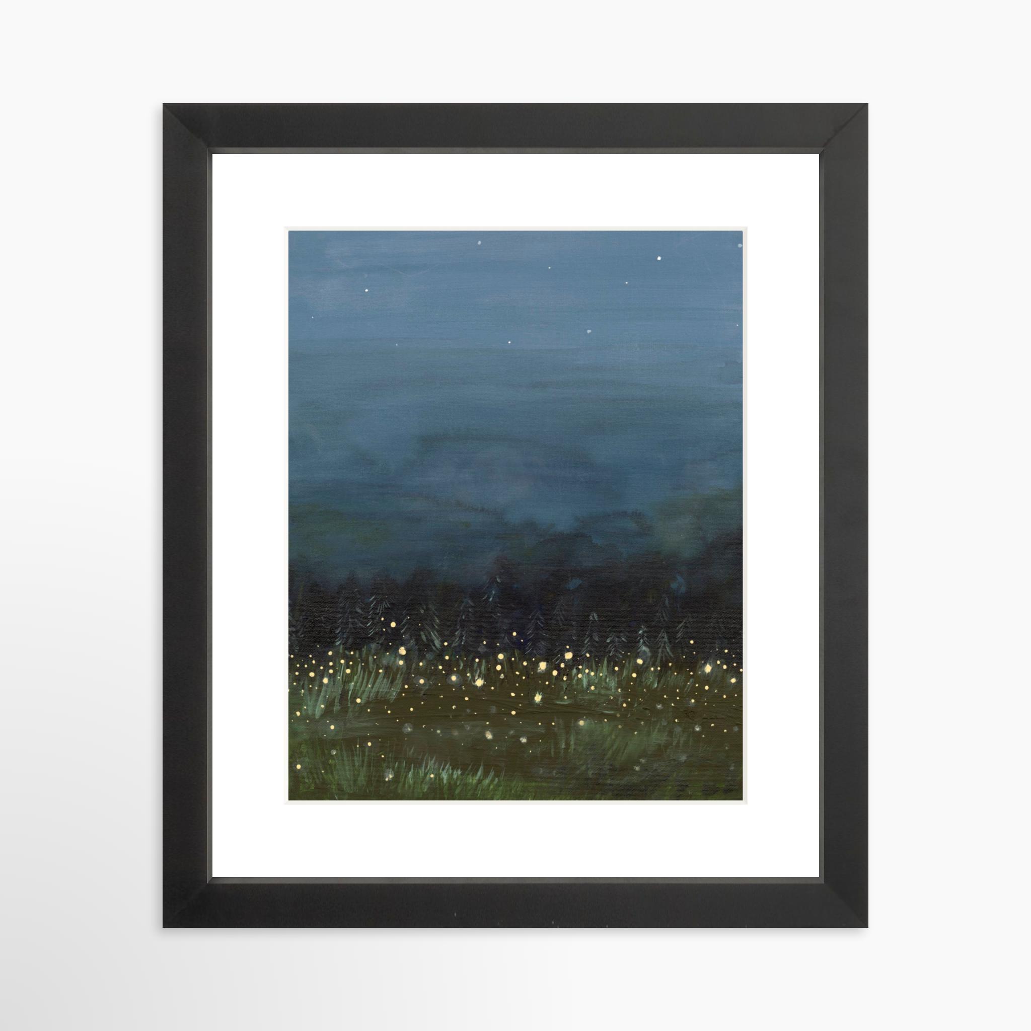 8x10 / Black Frame + White Mat