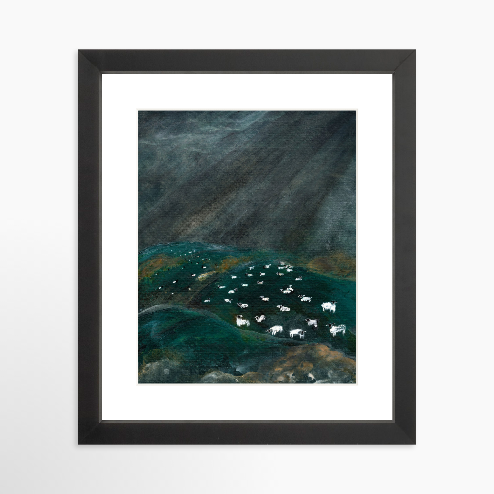 8x10 / Black Frame + White Mat