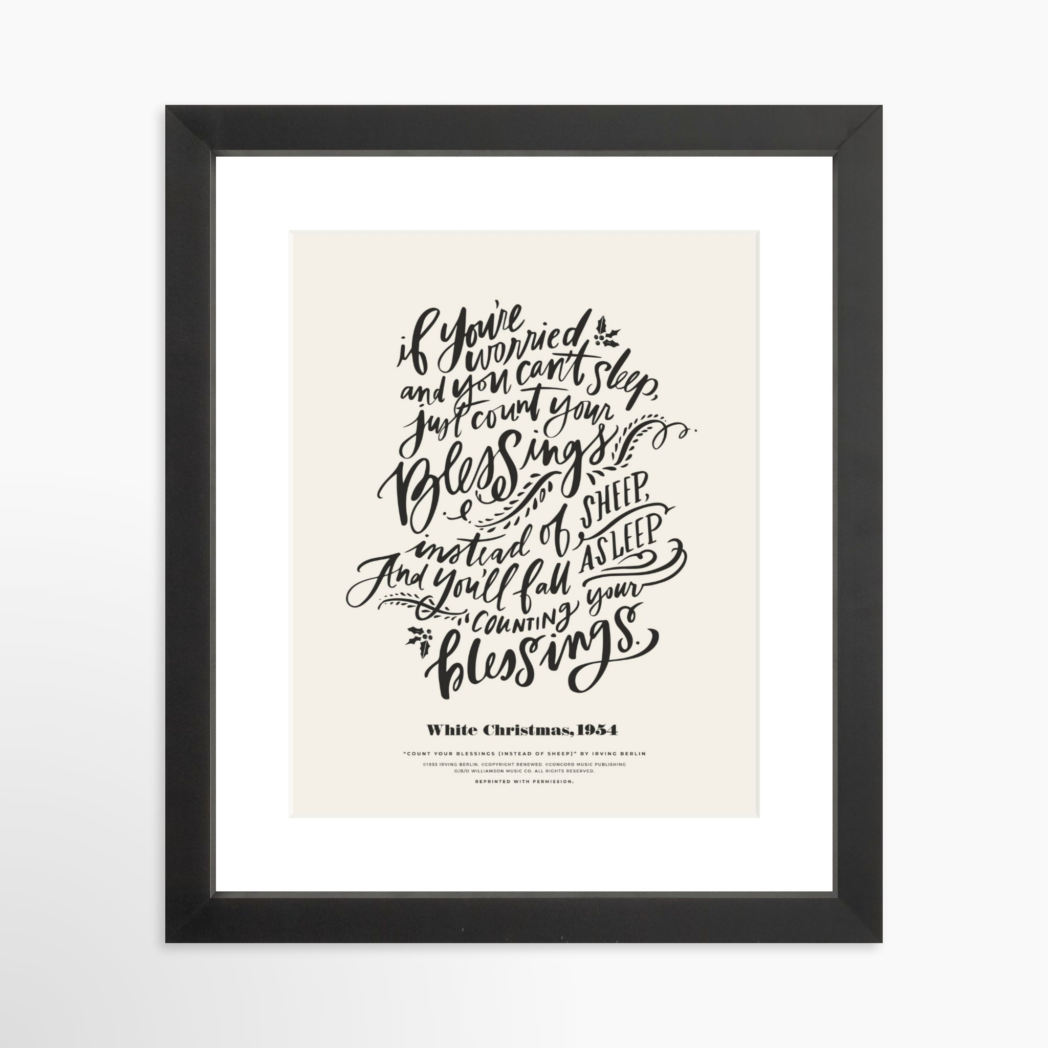 8x10 / Black Frame + White Mat
