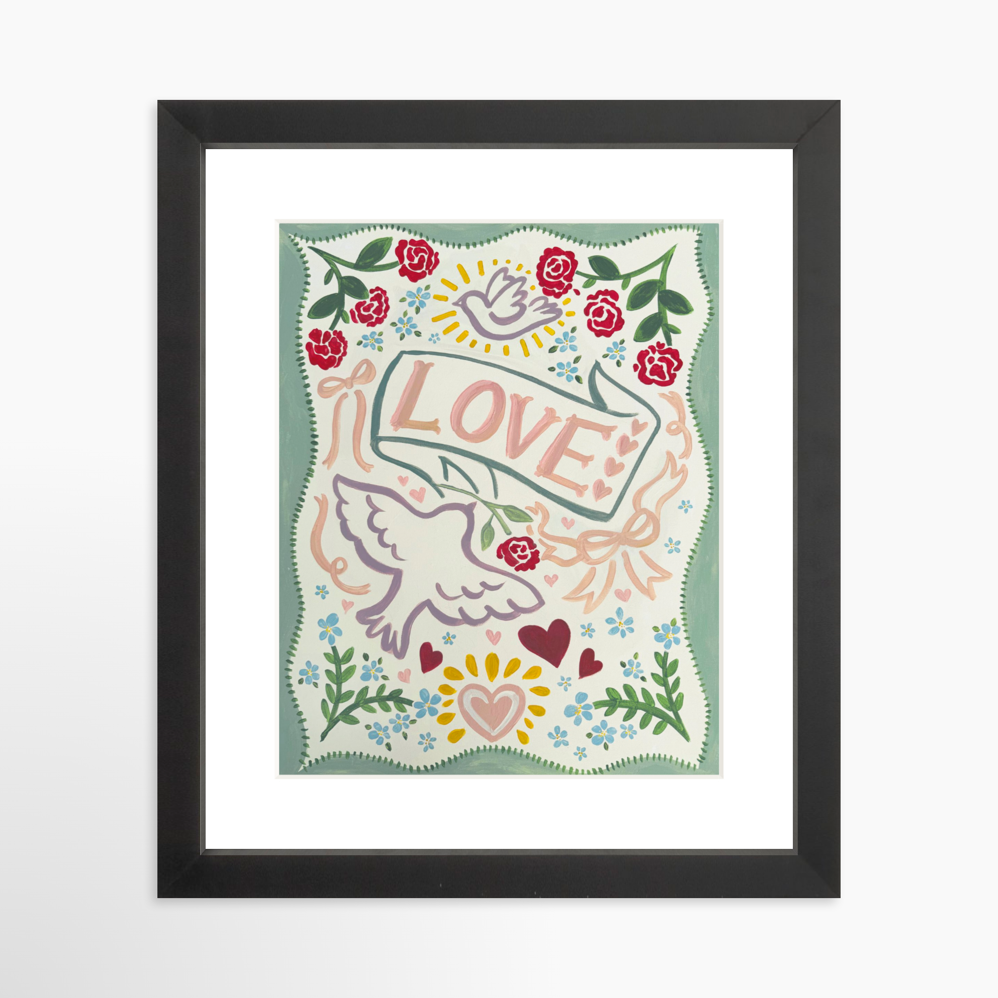 8x10 / Black Frame + White Mat