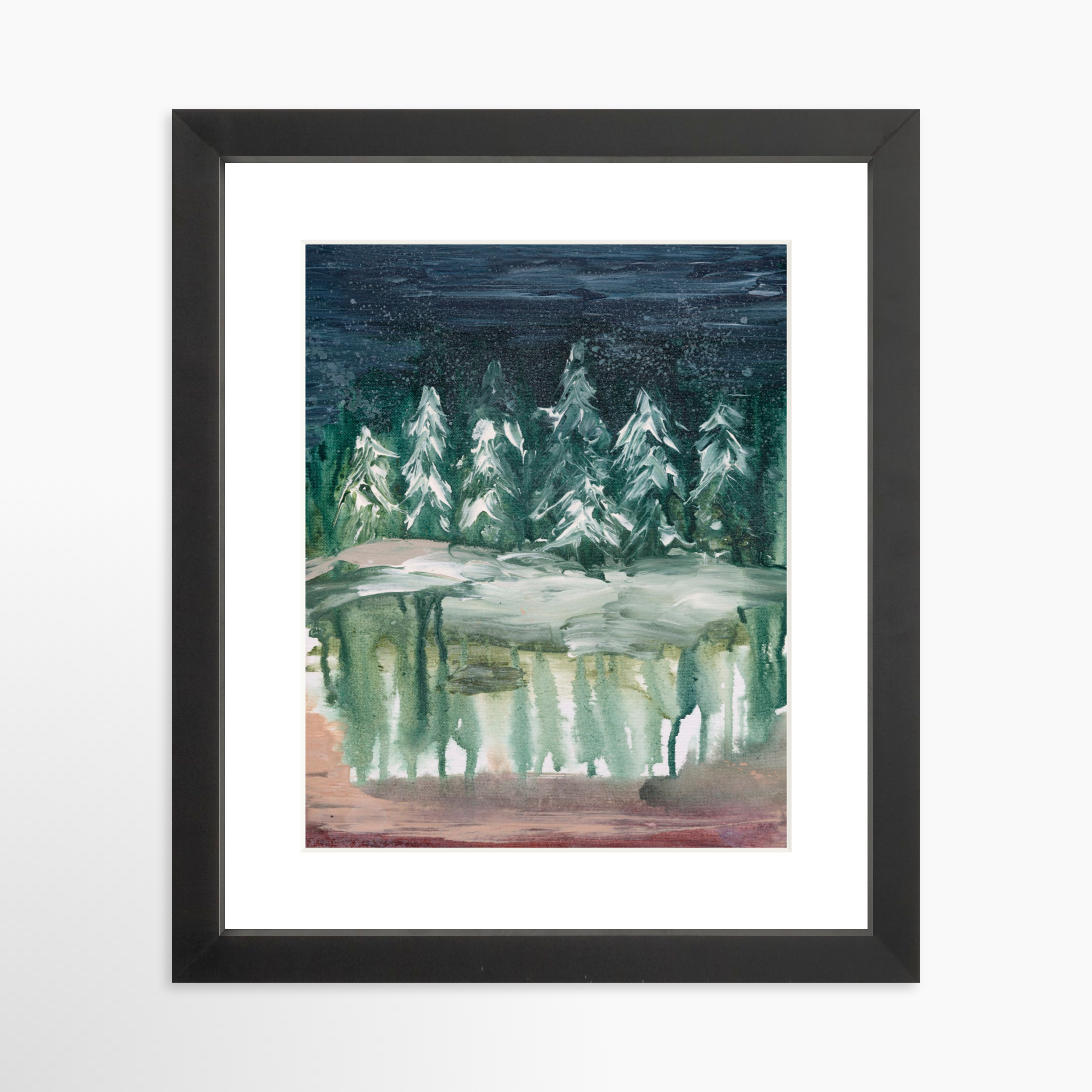 8x10 / Black Frame + White Mat