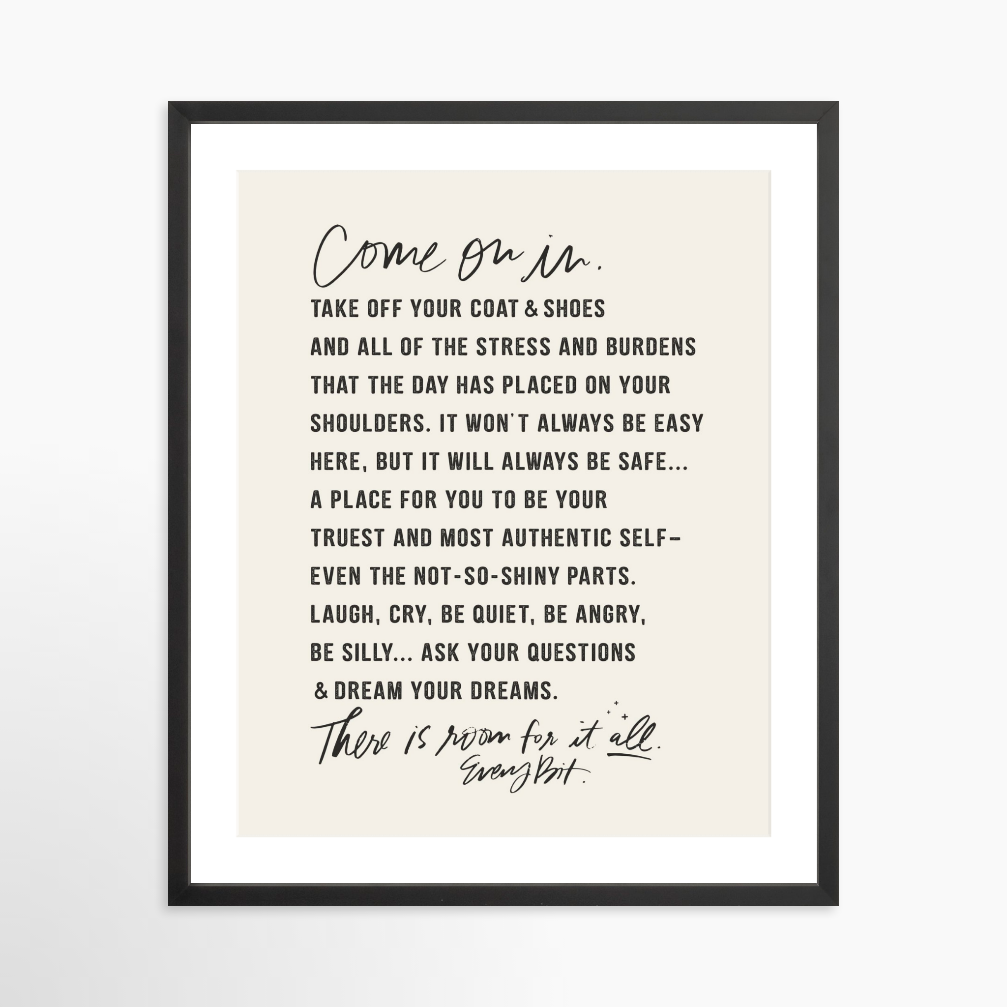 20x25 / Black Frame + White Mat