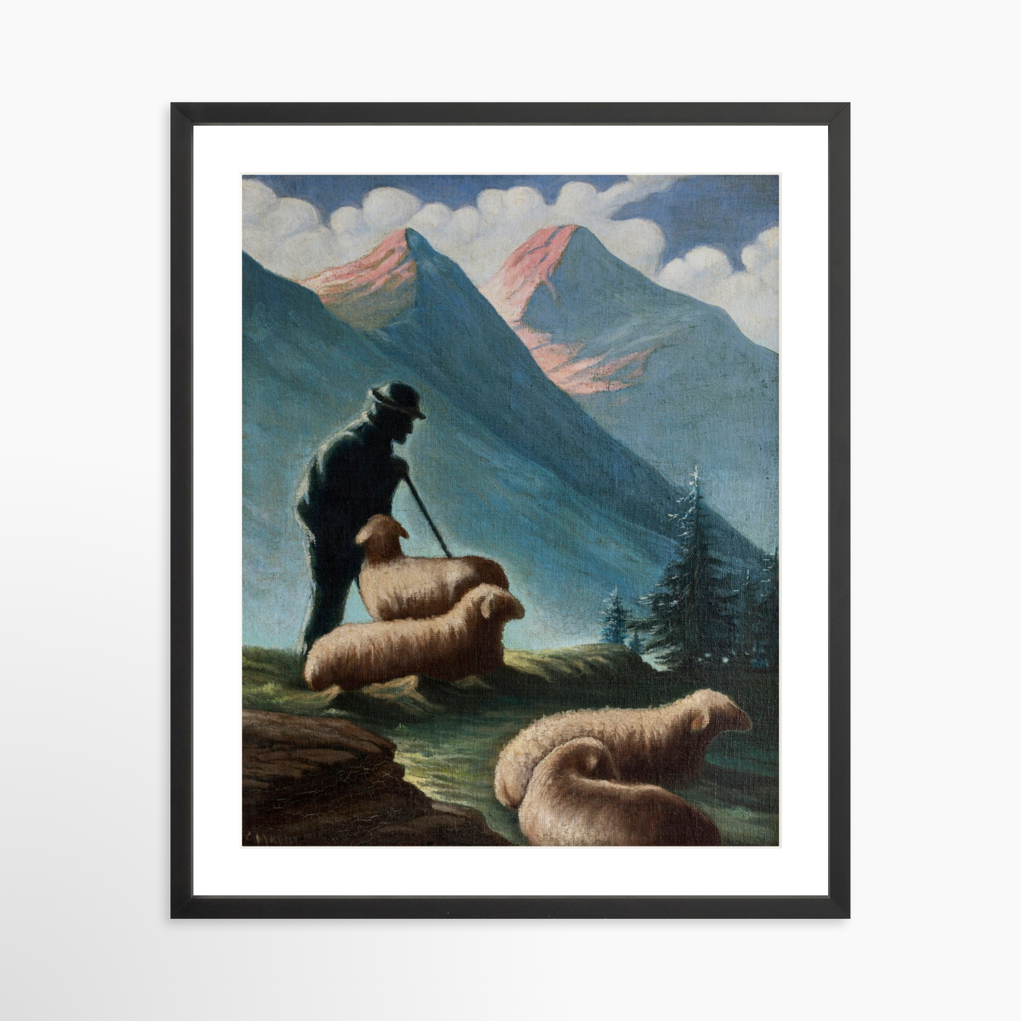 20x25 / Black Frame + White Mat