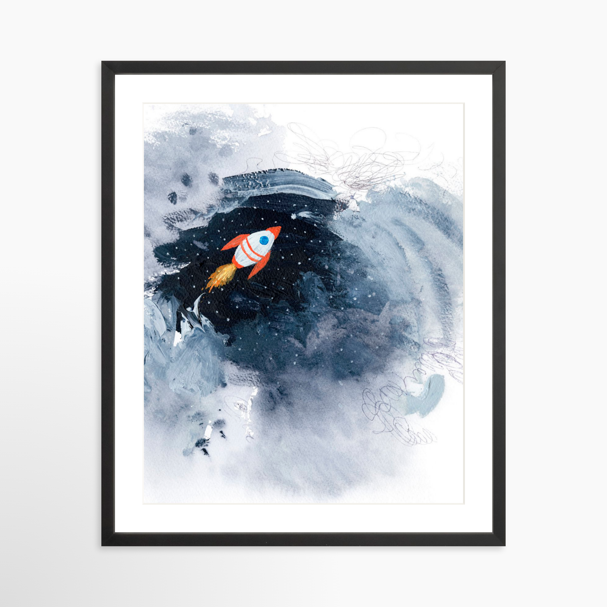 20x25 / Black Frame + White Mat