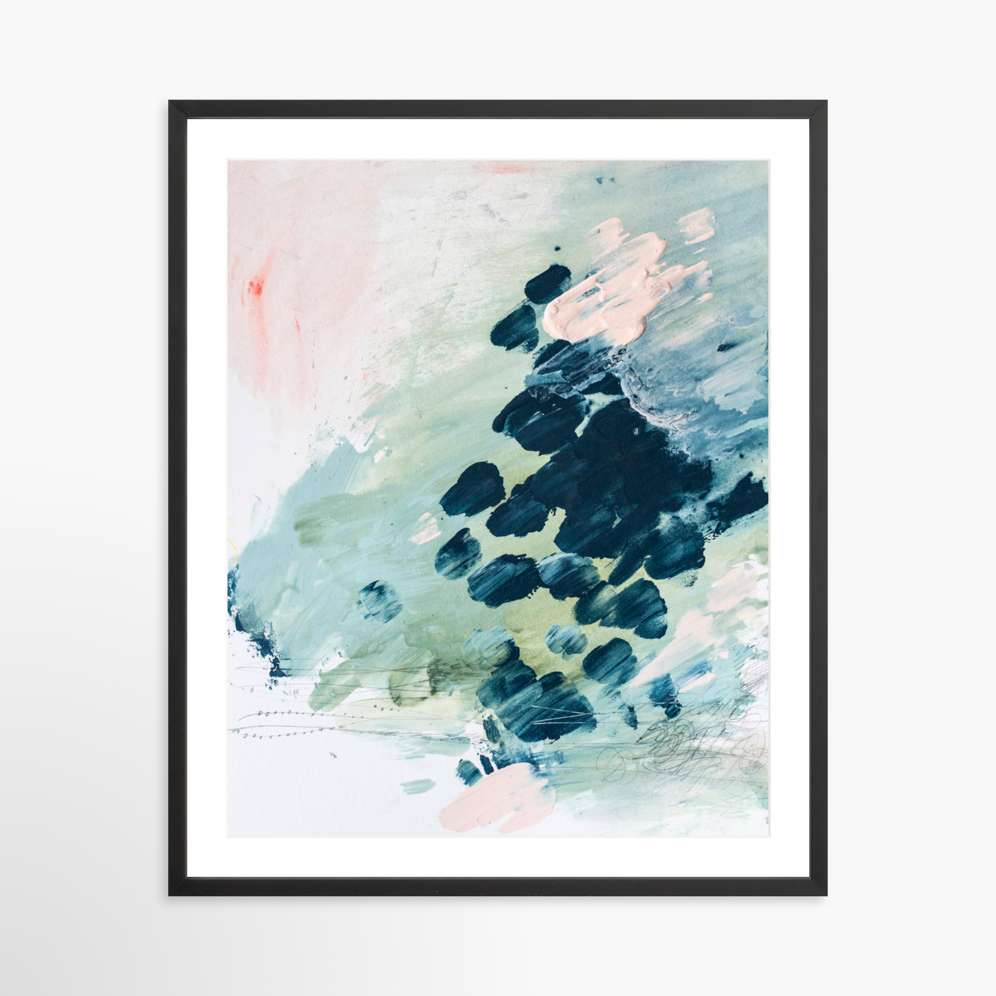 24x30 / Black Frame + White Mat