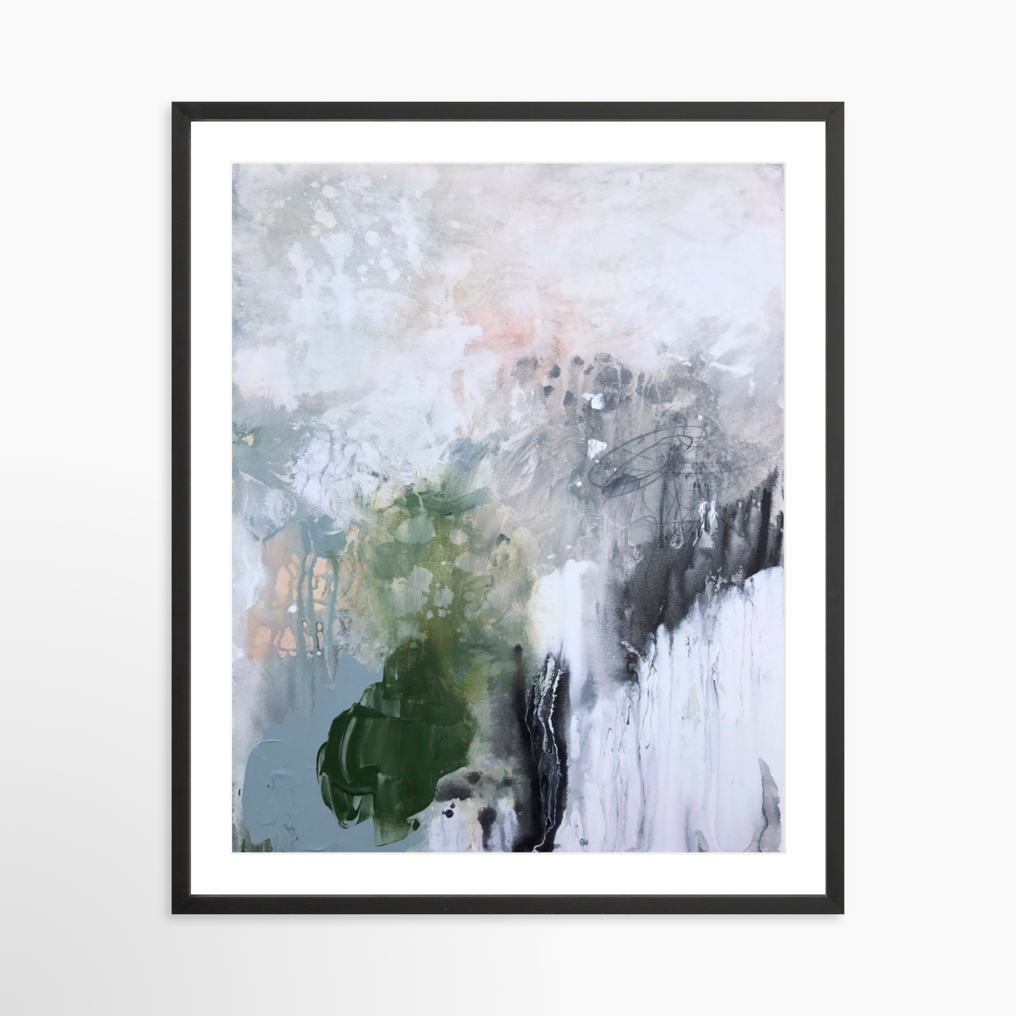 24x30 / Black Frame + White Mat