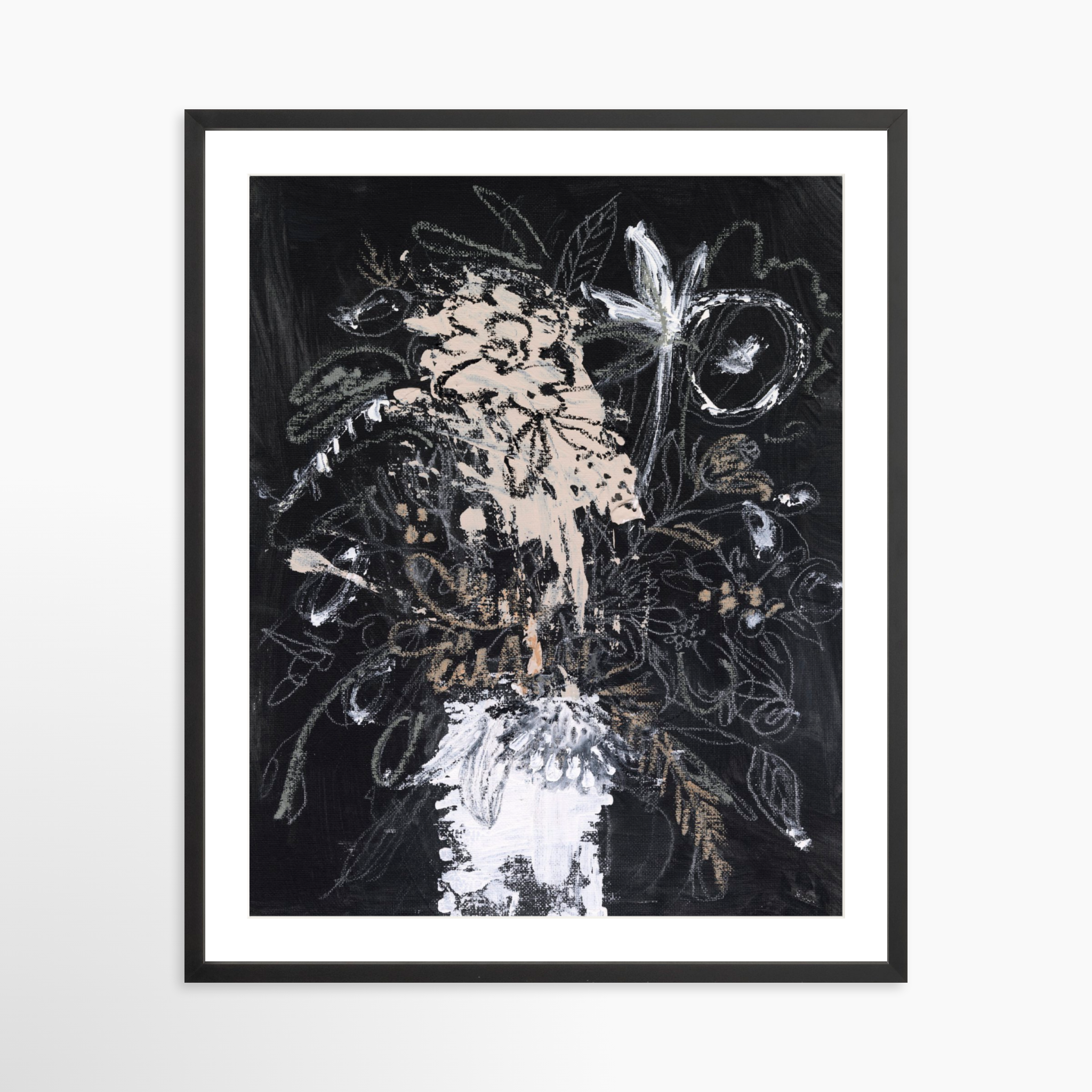 24x30 / Black Frame + White Mat