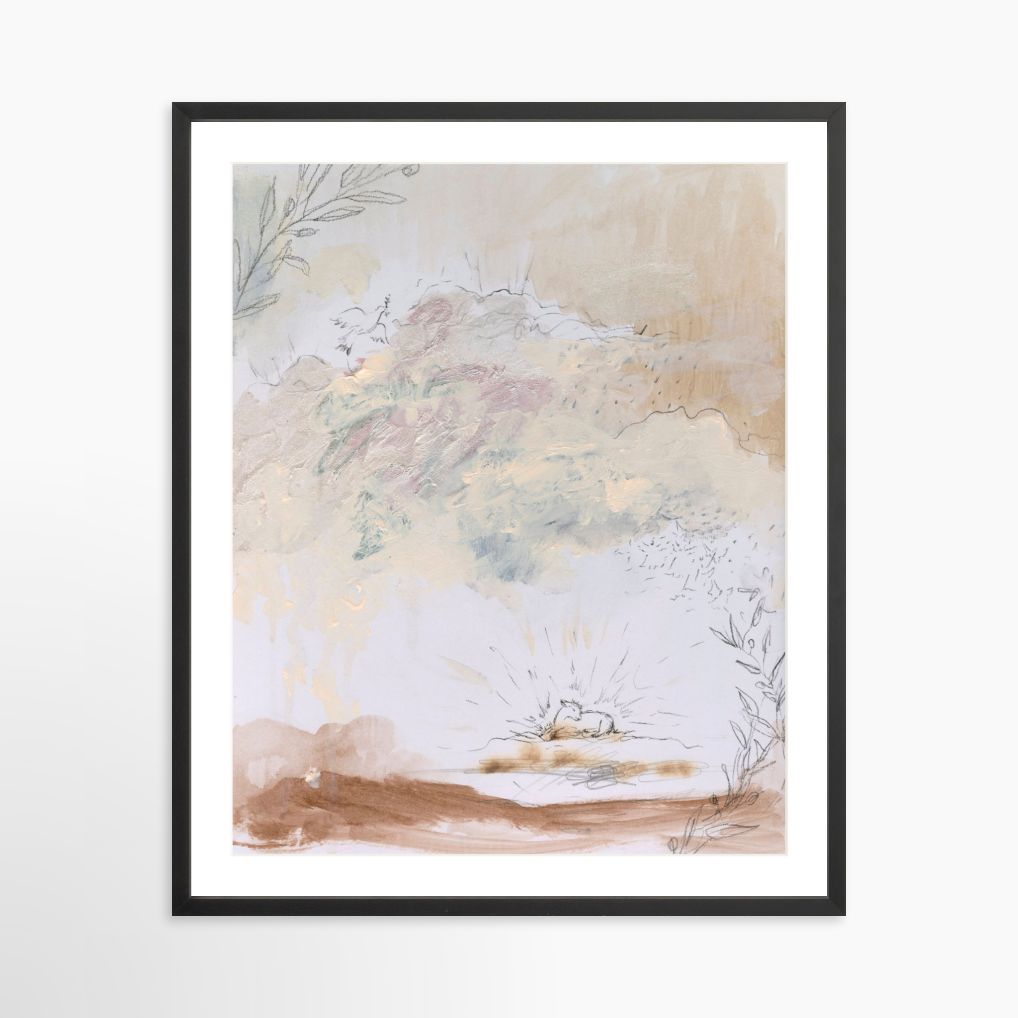 24x30 / Black Frame + White Mat