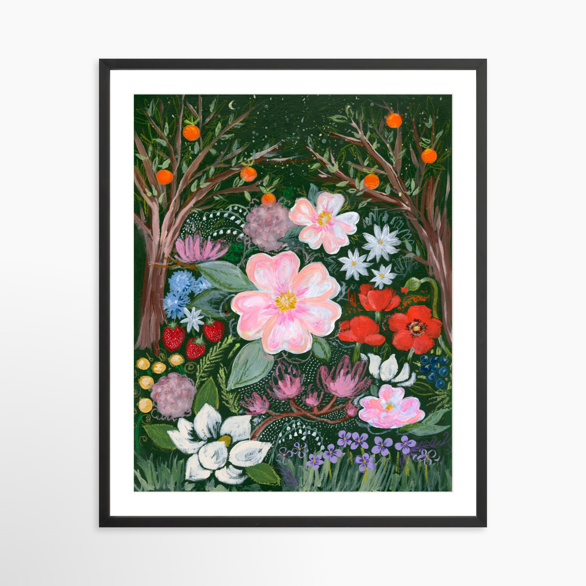 24x30 / Black Frame + White Mat