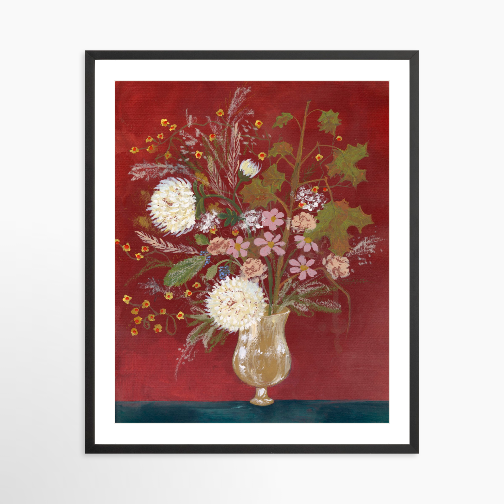 24x30 / Black Frame + White Mat