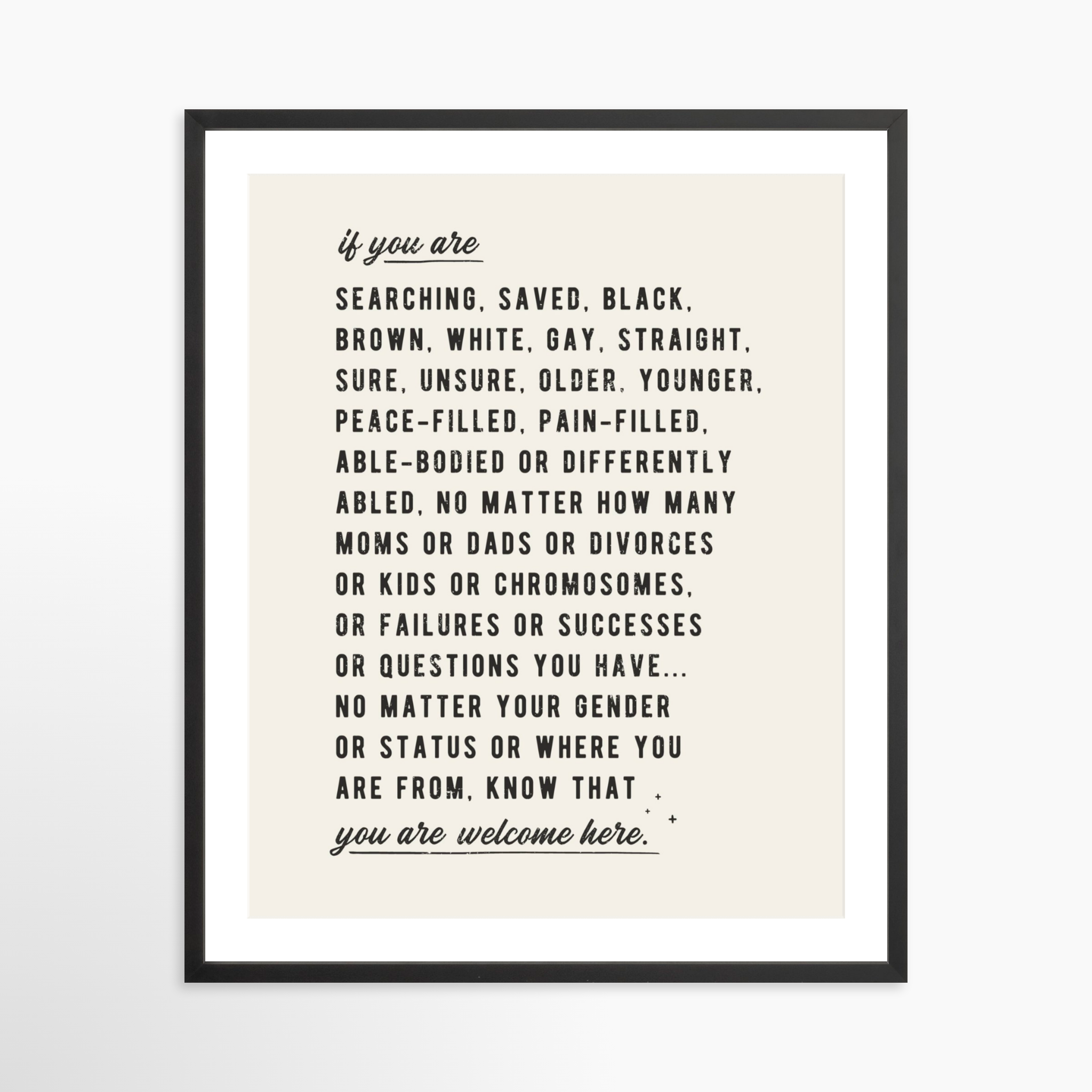 24x30 / Black Frame + White Mat