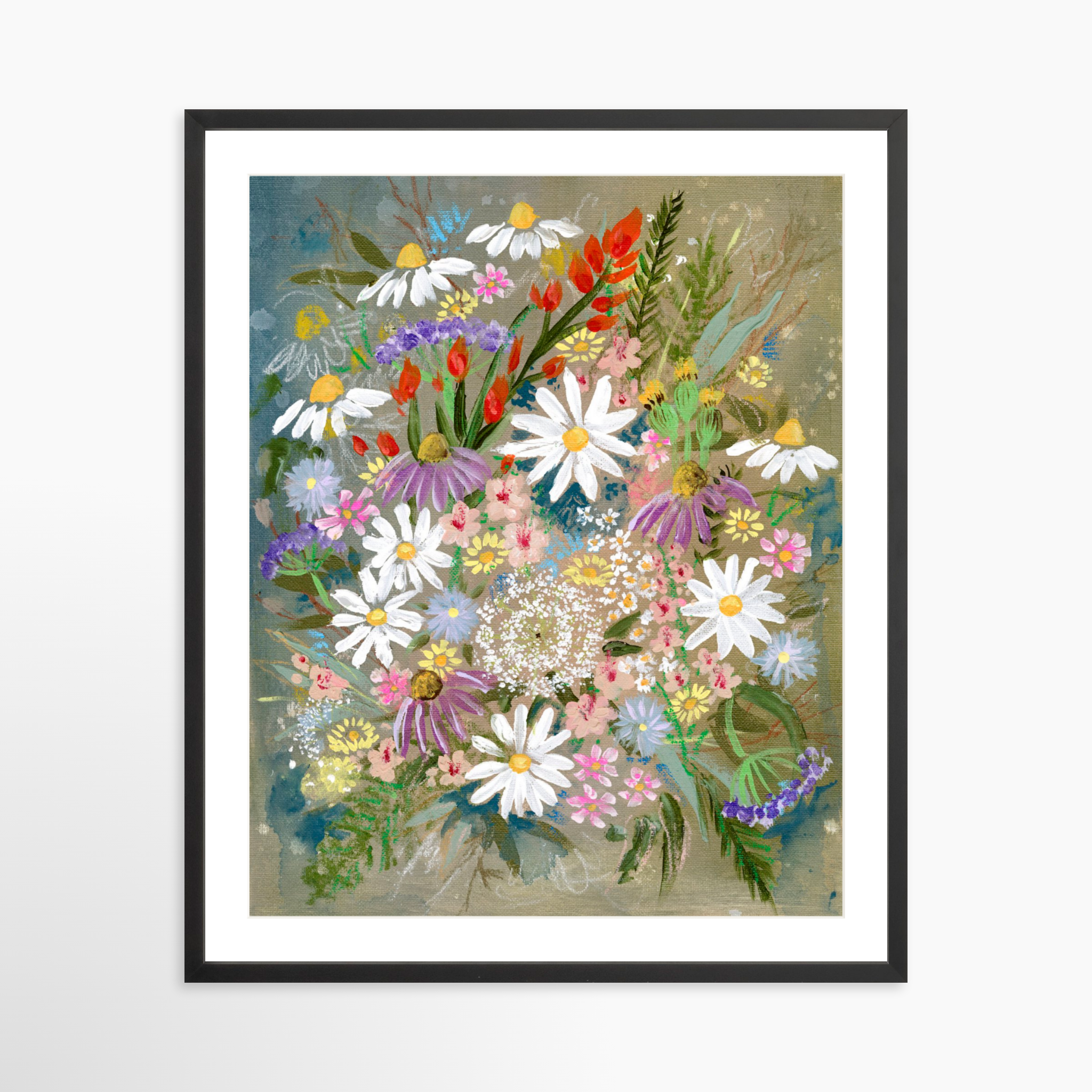 24x30 / Black Frame + White Mat