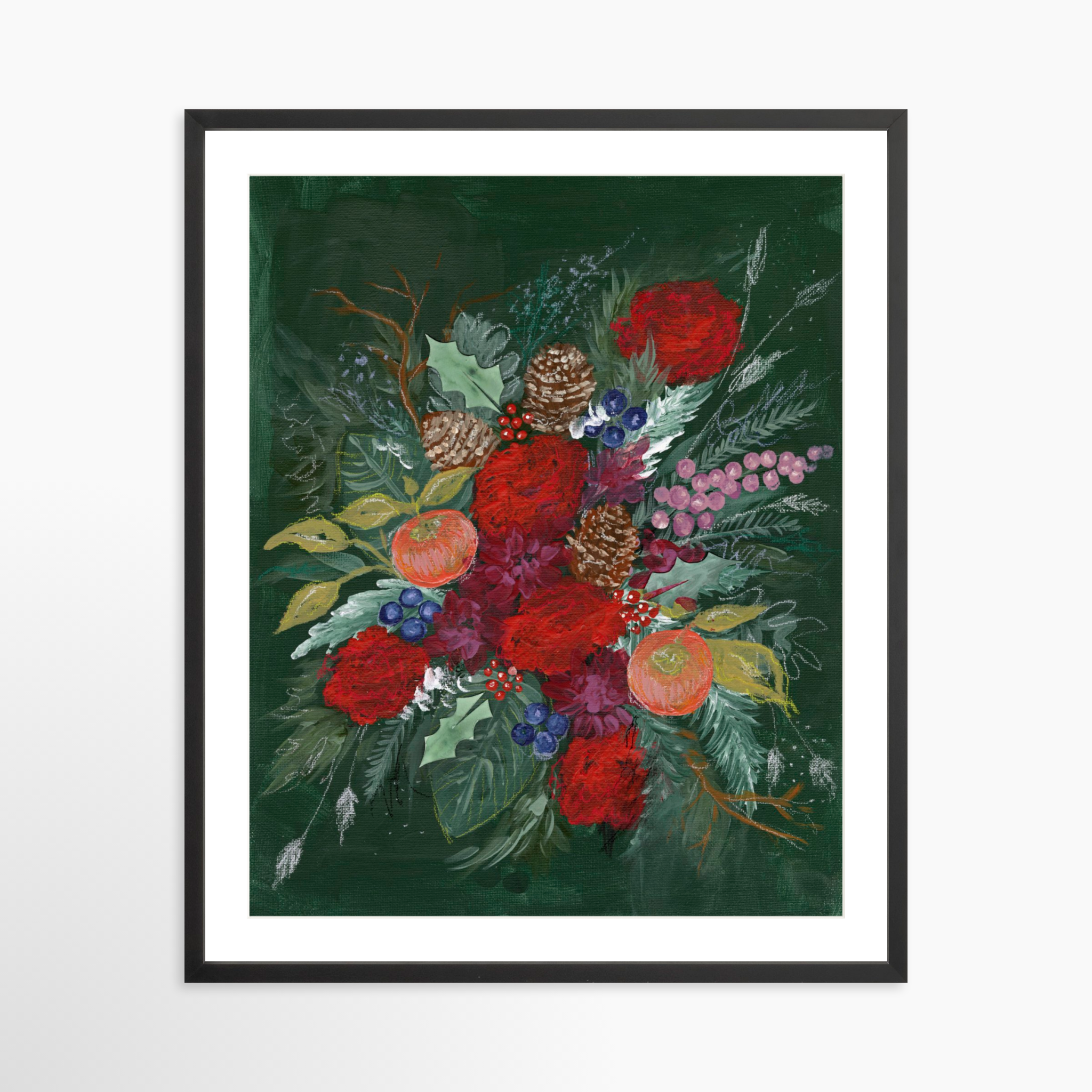 24x30 / Black Frame + White Mat
