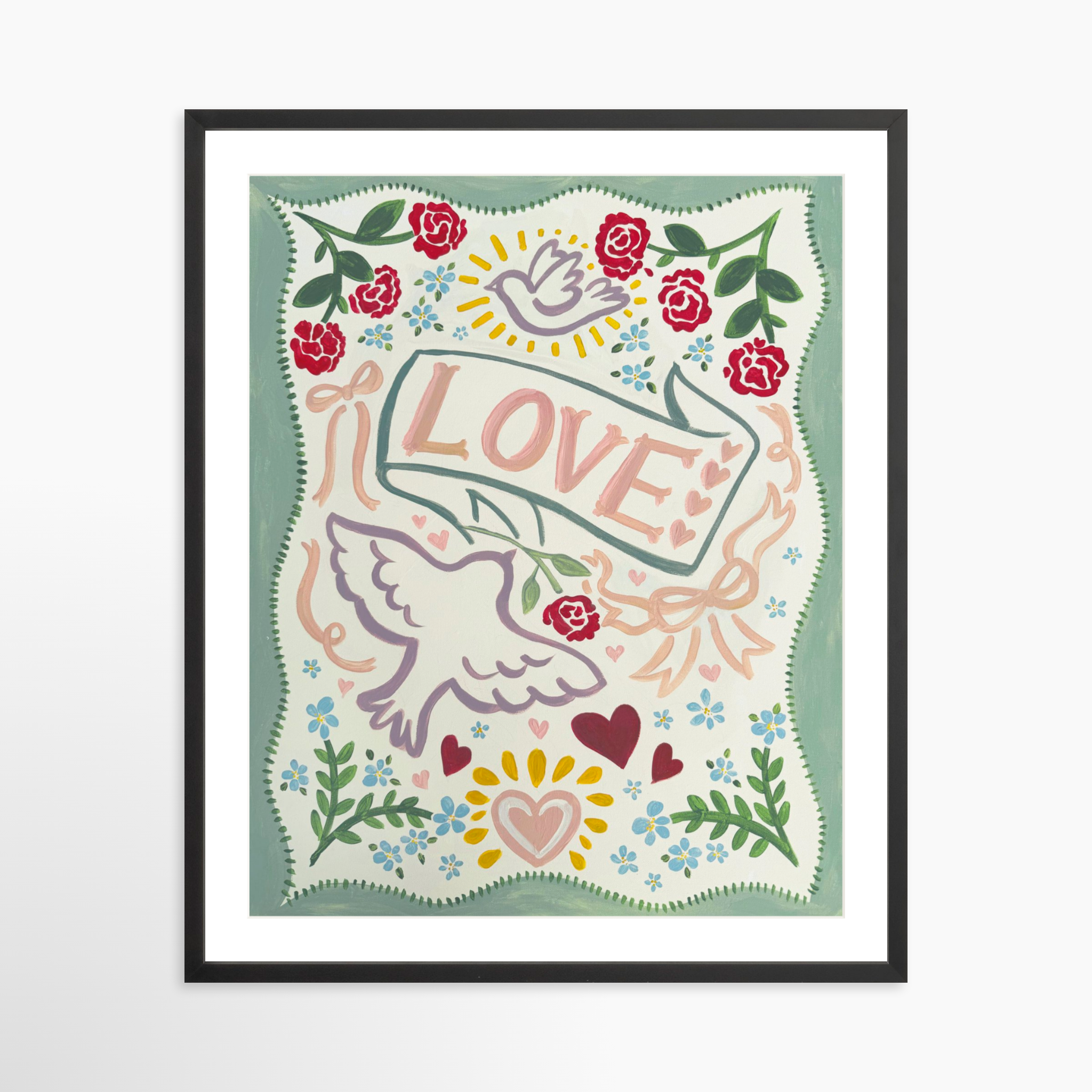 24x30 / Black Frame + White Mat