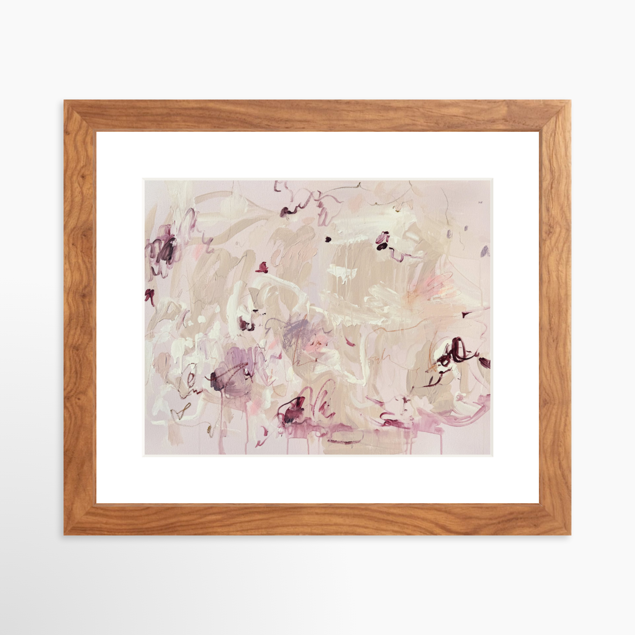 10x8 / Light Walnut Frame + White Mat
