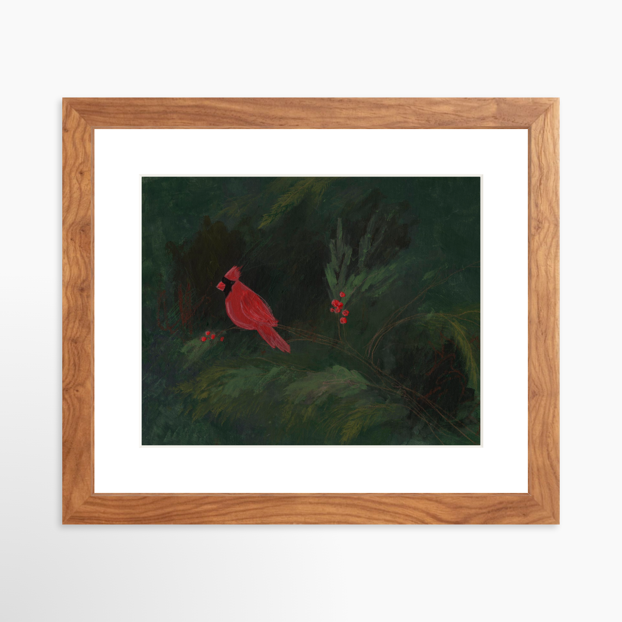 10x8 / Light Walnut Frame + White Mat