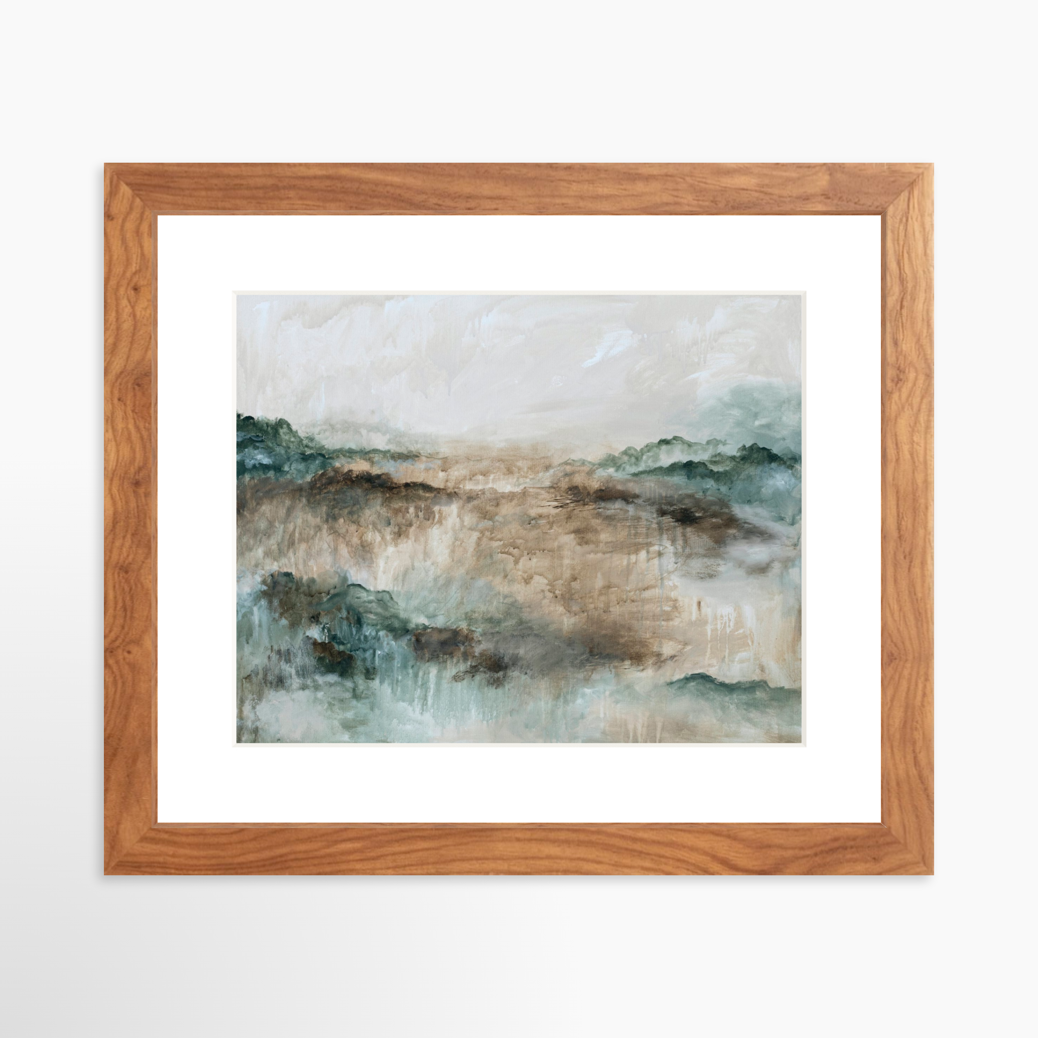 10x8 / Light Walnut Frame + White Mat