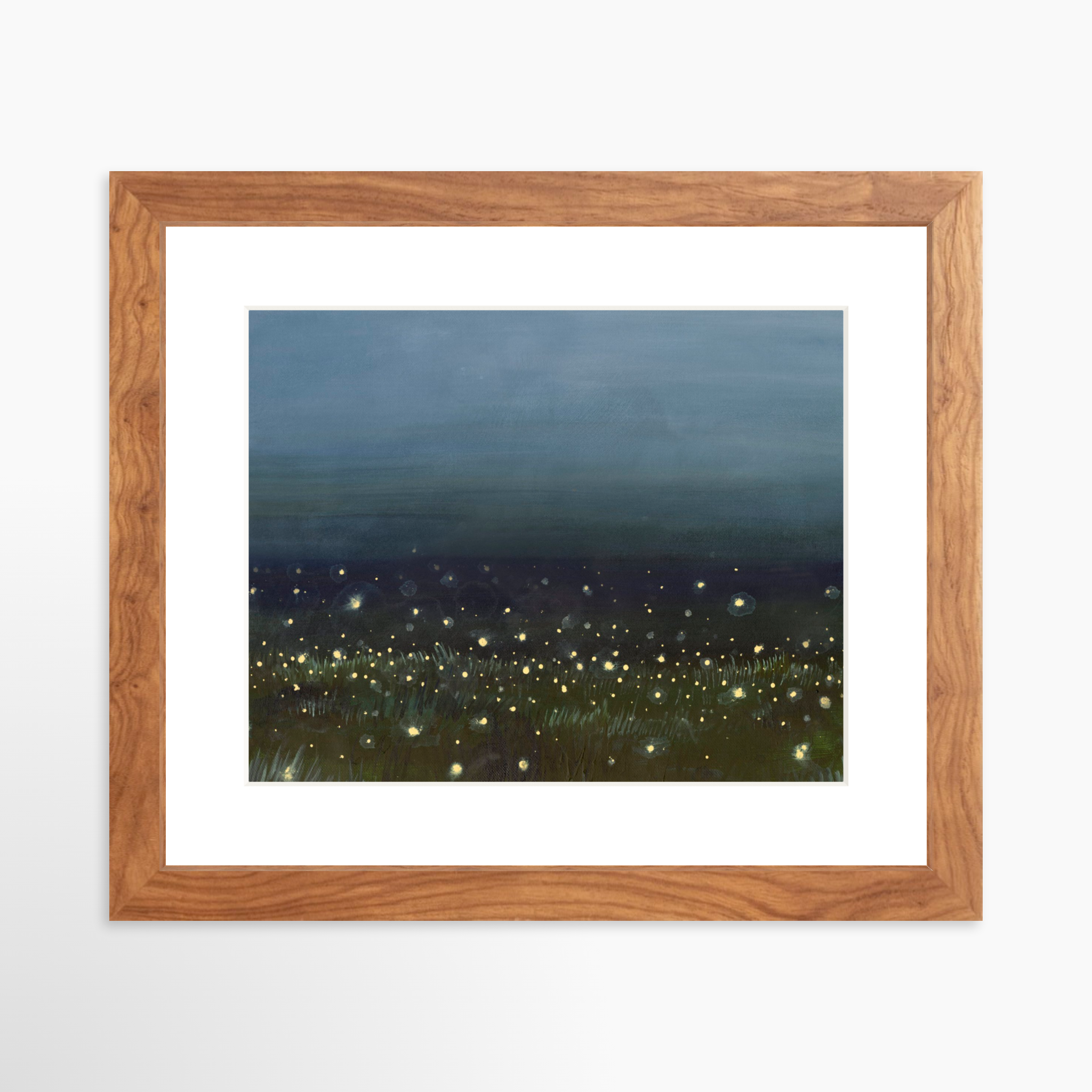 10x8 / Light Walnut Frame + White Mat