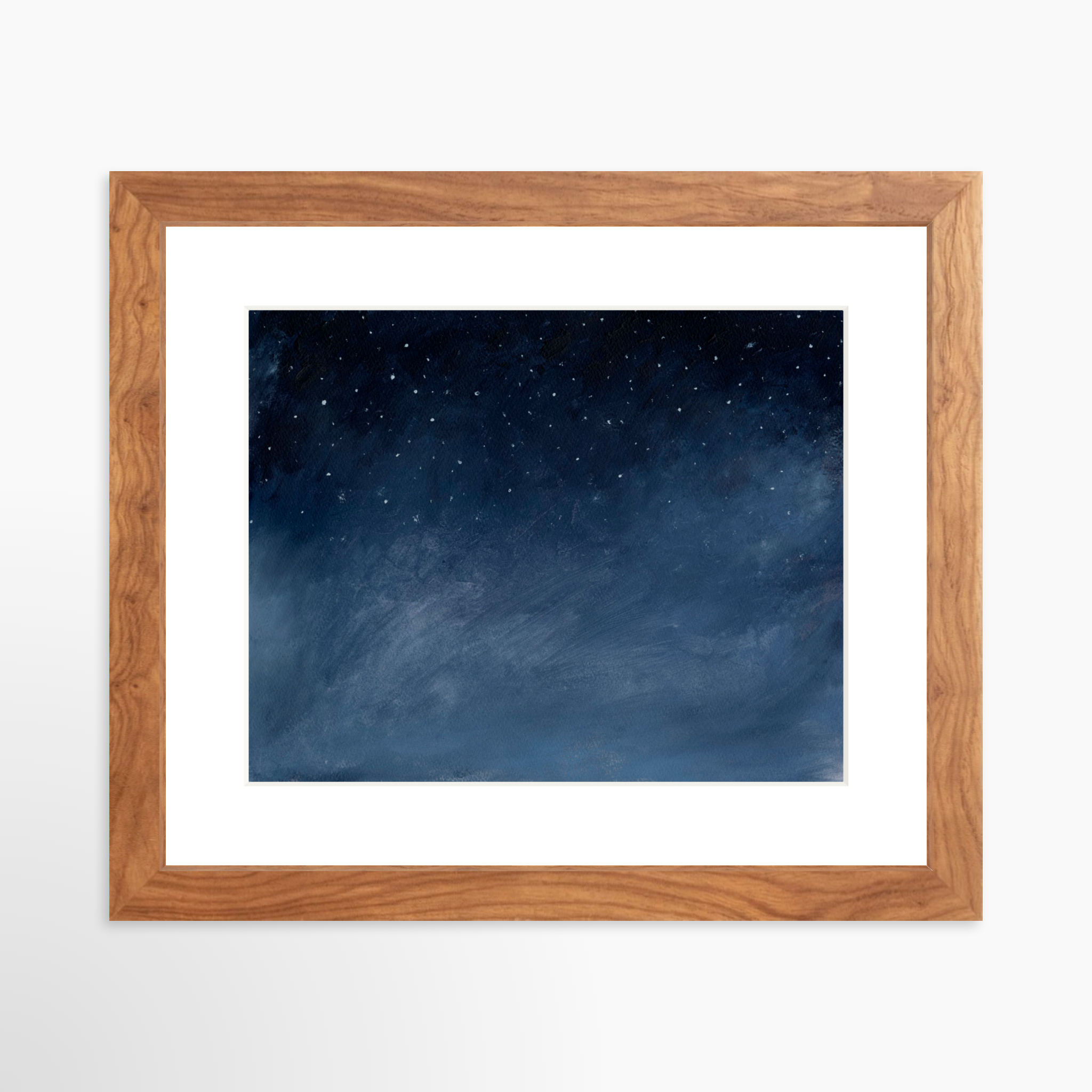 10x8 / Light Walnut Frame + White Mat