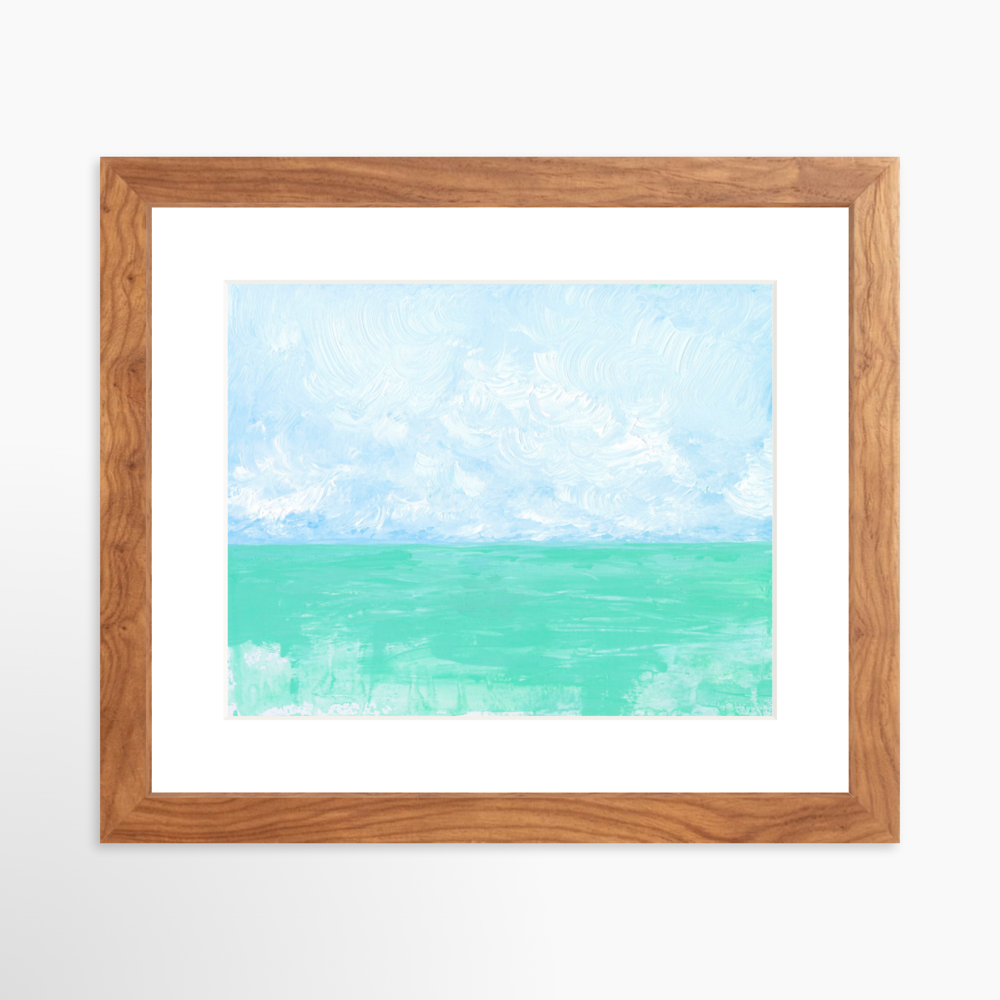 10x8 / Light Walnut Frame + White Mat