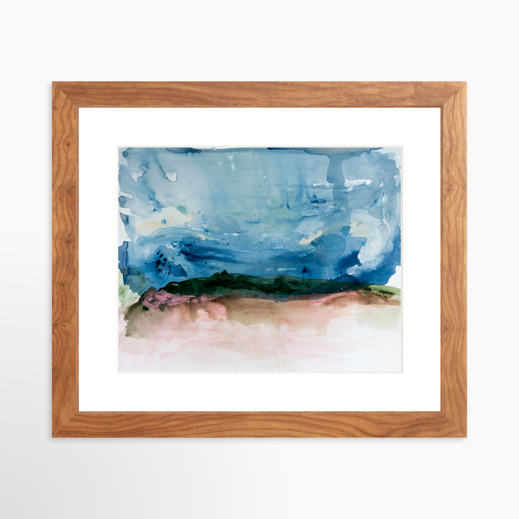 10x8 / Light Walnut Frame + White Mat